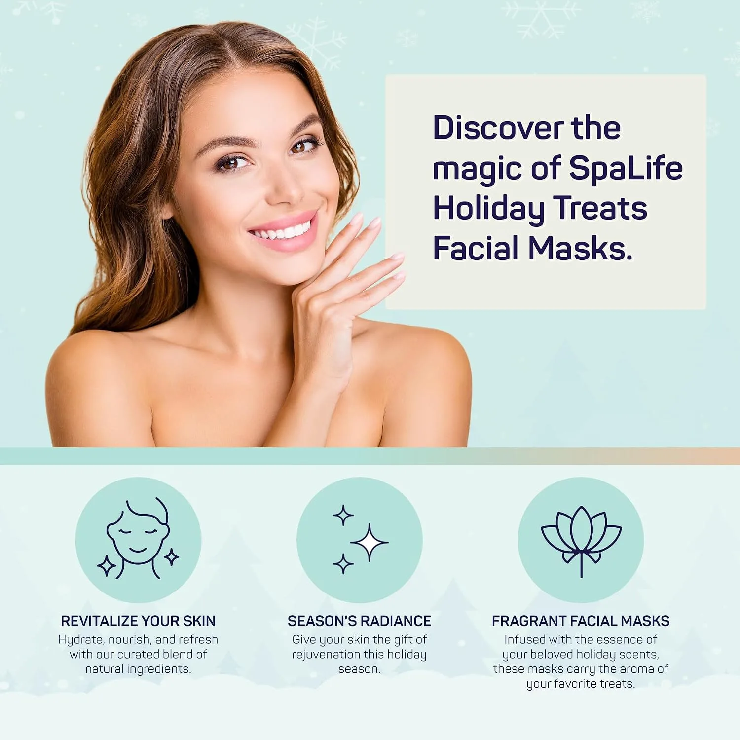 SpaLife Beauty Holiday Treats Christmas Face Mask Bundle | Korean Facial Mask | Hydrating, Soothing and Moisturizing Sheet Mask Set | Gifts & Stocking Stuffers for Women | 12 Pack