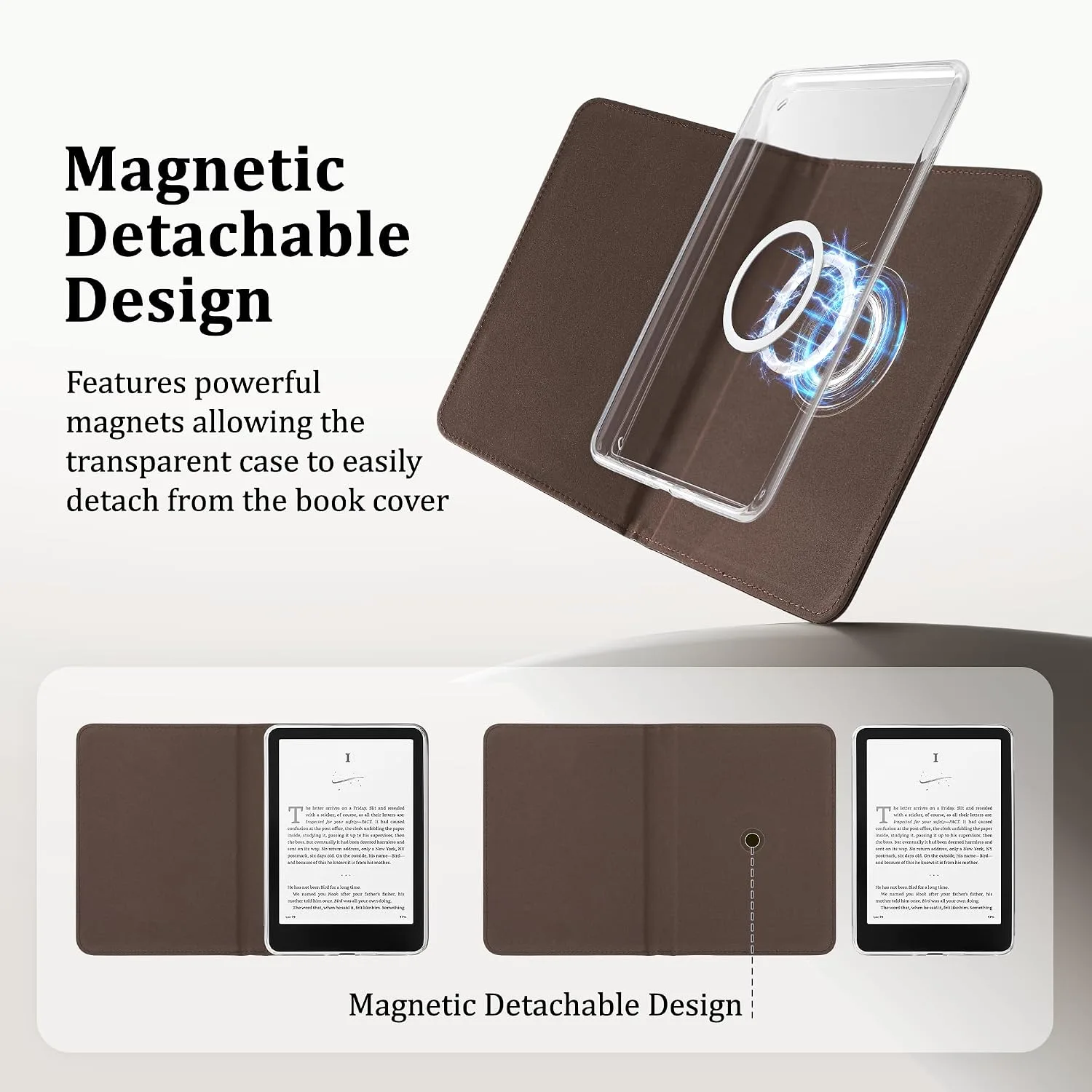 Magnetic Book Cover Case for 7'' Kindle Paperwhite & Colorsoft