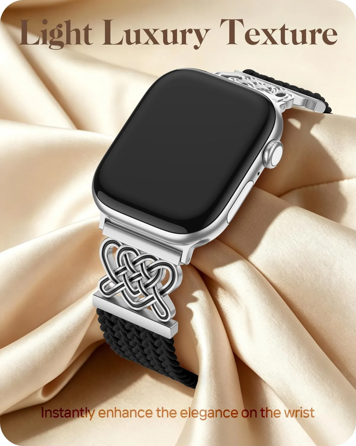 Braided Stretchy Band for Apple Watch Bands for Women 38mm 40mm 41mm 42mm