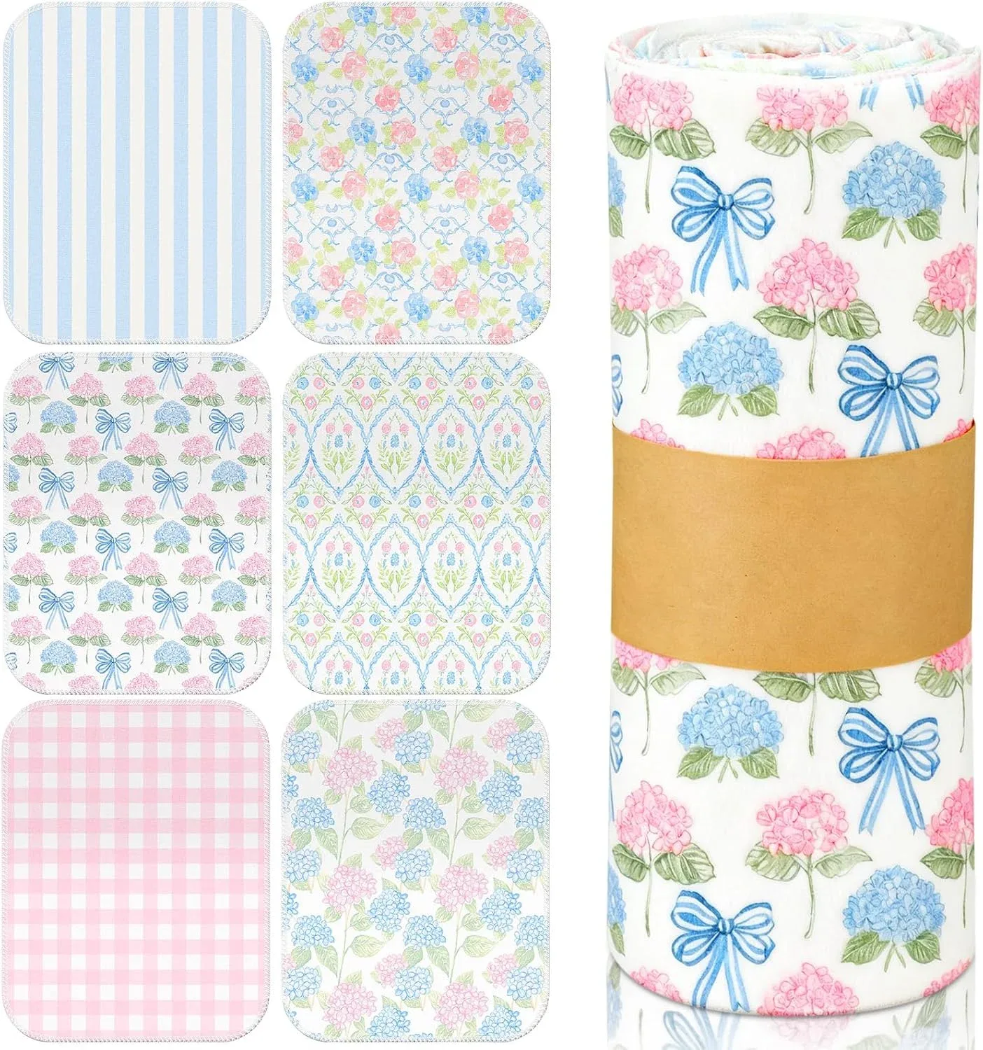 Noveread Reusable Kitchen Cloths Cotton Towel, 36 Pack, Pastel Hydrangea