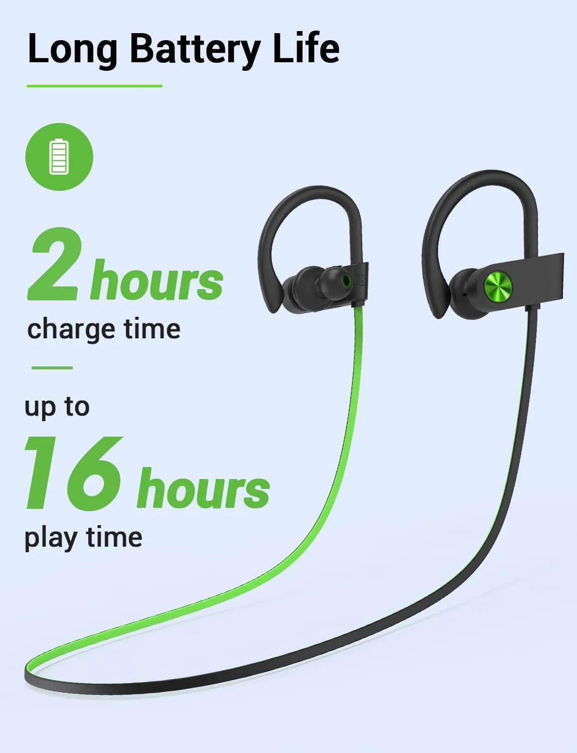 Bluetooth 5.3 Headphones, Wireless Sports In-Ear Earbuds IPX7 Waterproof