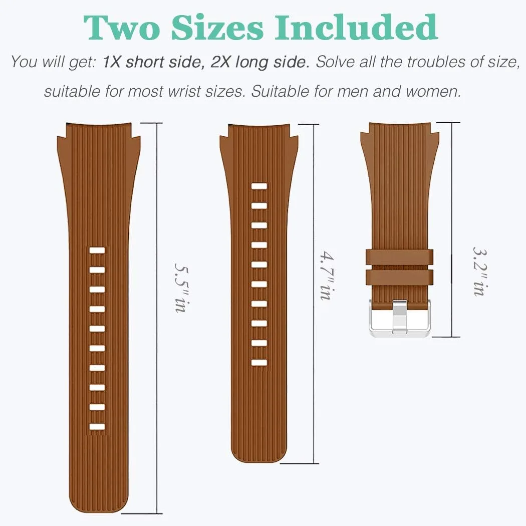 HSWAI Compatible with Samsung Galaxy Watch 46mm Bands/Gear S3 Frontier, Classic Watch Bands/Galaxy Watch 3 Bands 45mm, 22mm Soft Silicone Bands Bracelet Sports Strap for Men & Women.