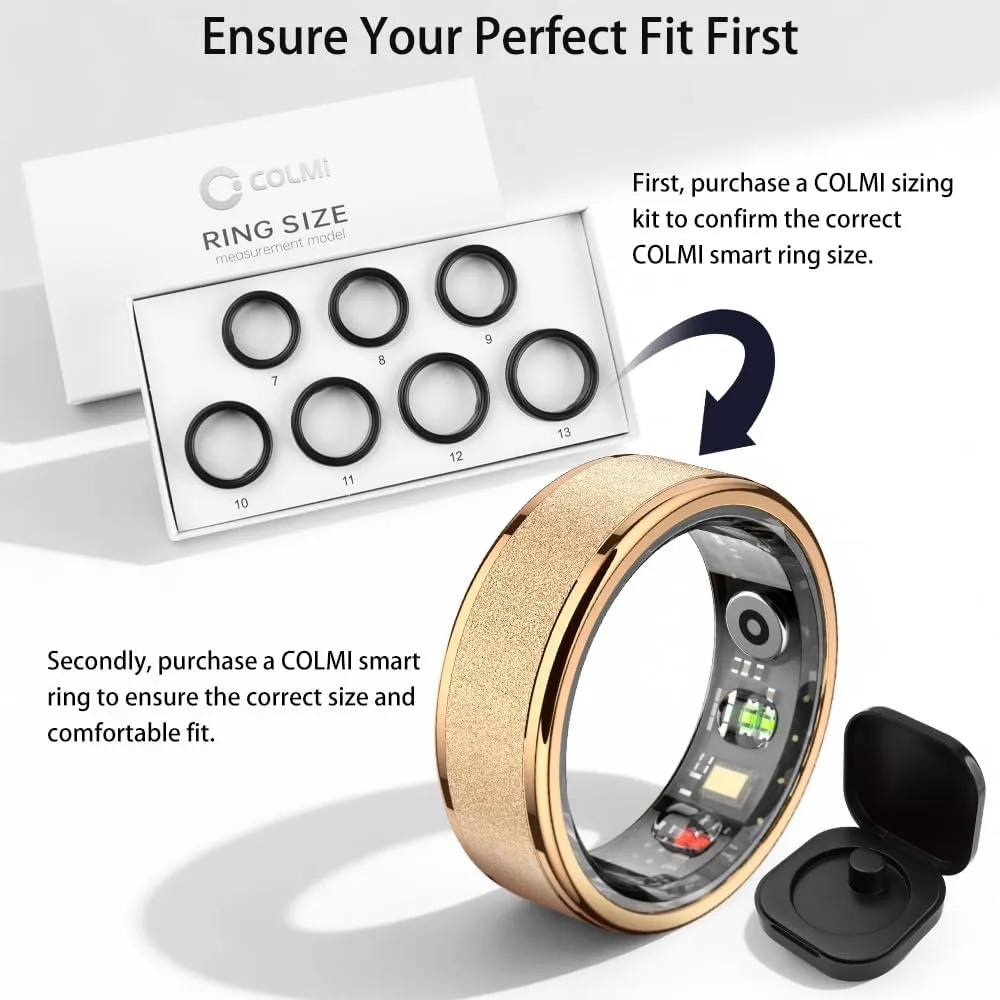 COLMI R10 Smart Ring, Sleep Health & Skin Temperature & 5ATM(Rose Gold, 8)