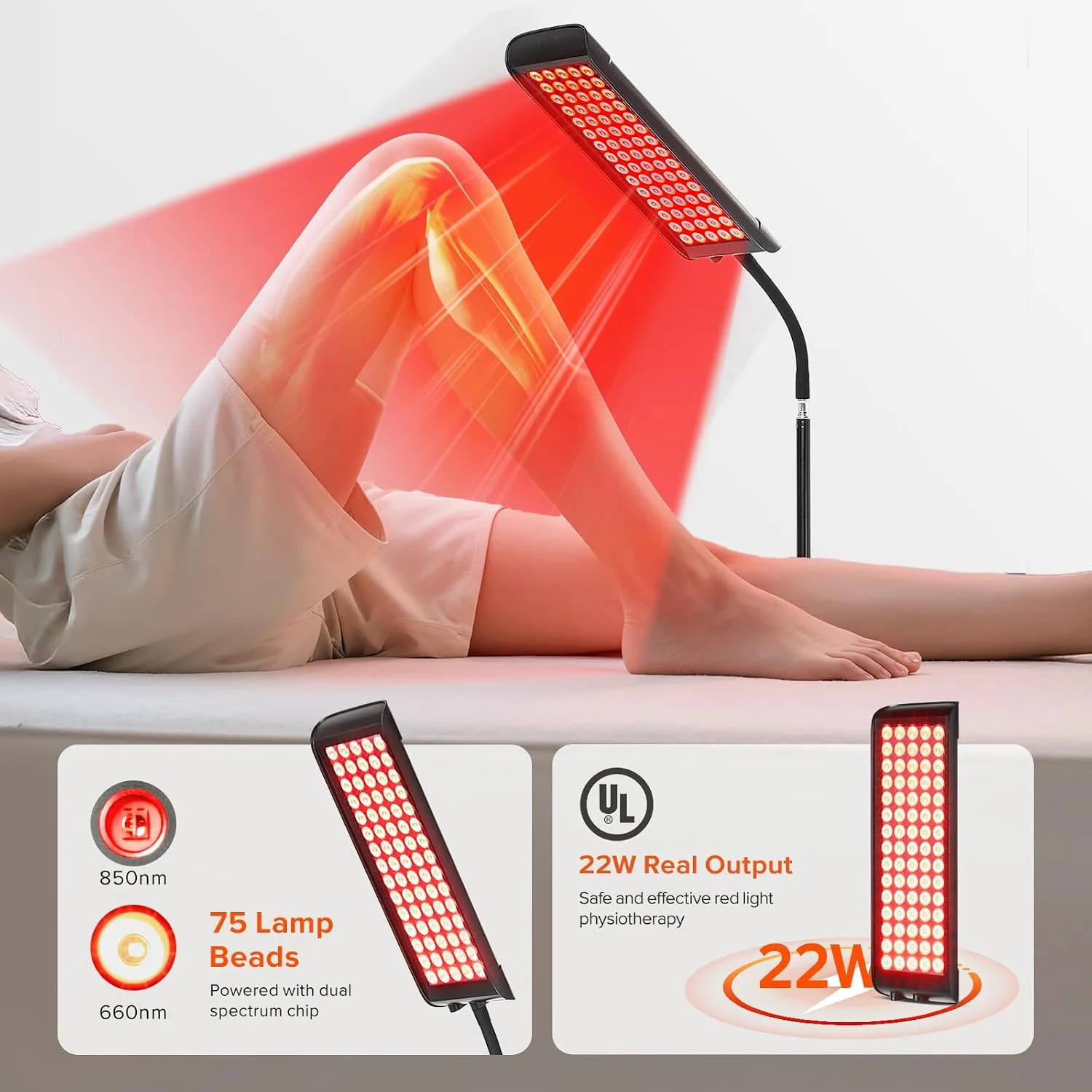 Red Light Therapy for Face and Body Infrared Light Therapy Lamp with Stand