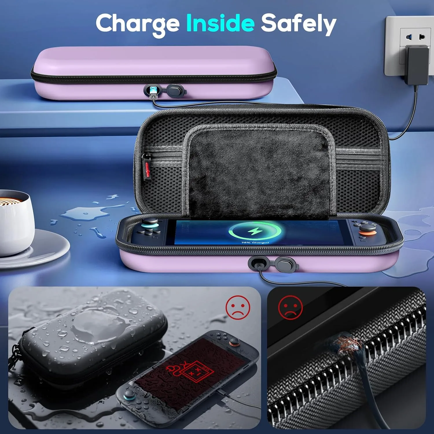 Auarte [Charge Inside] Carrying Case for Switch 2 Console (2025)/OLED