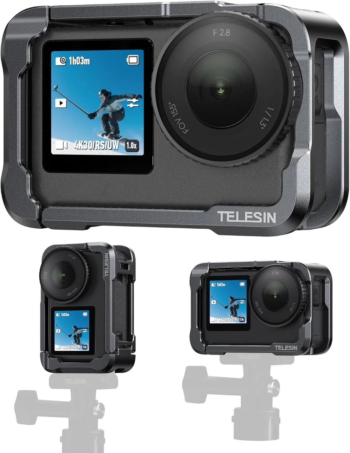 TELESIN Aluminum Alloy Camera Cage for DJI Osmo Action 6