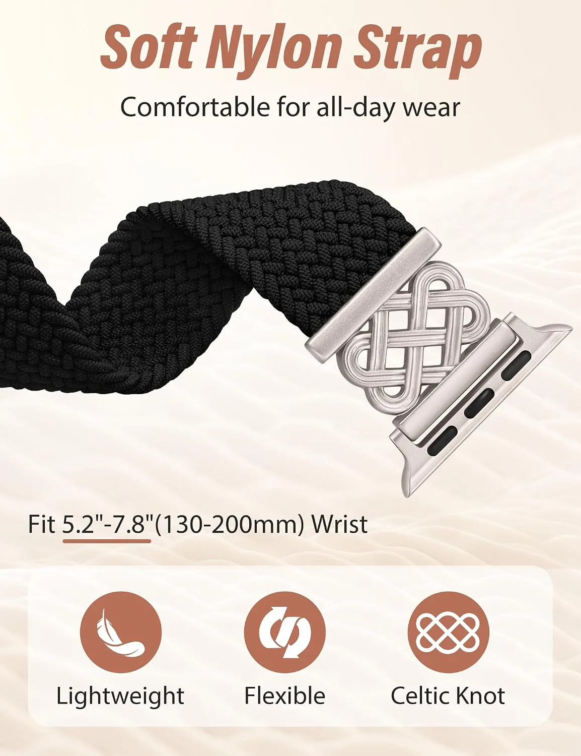 Braided Stretchy Band with Magnetic Clasp for Apple Watch Bands Women Men