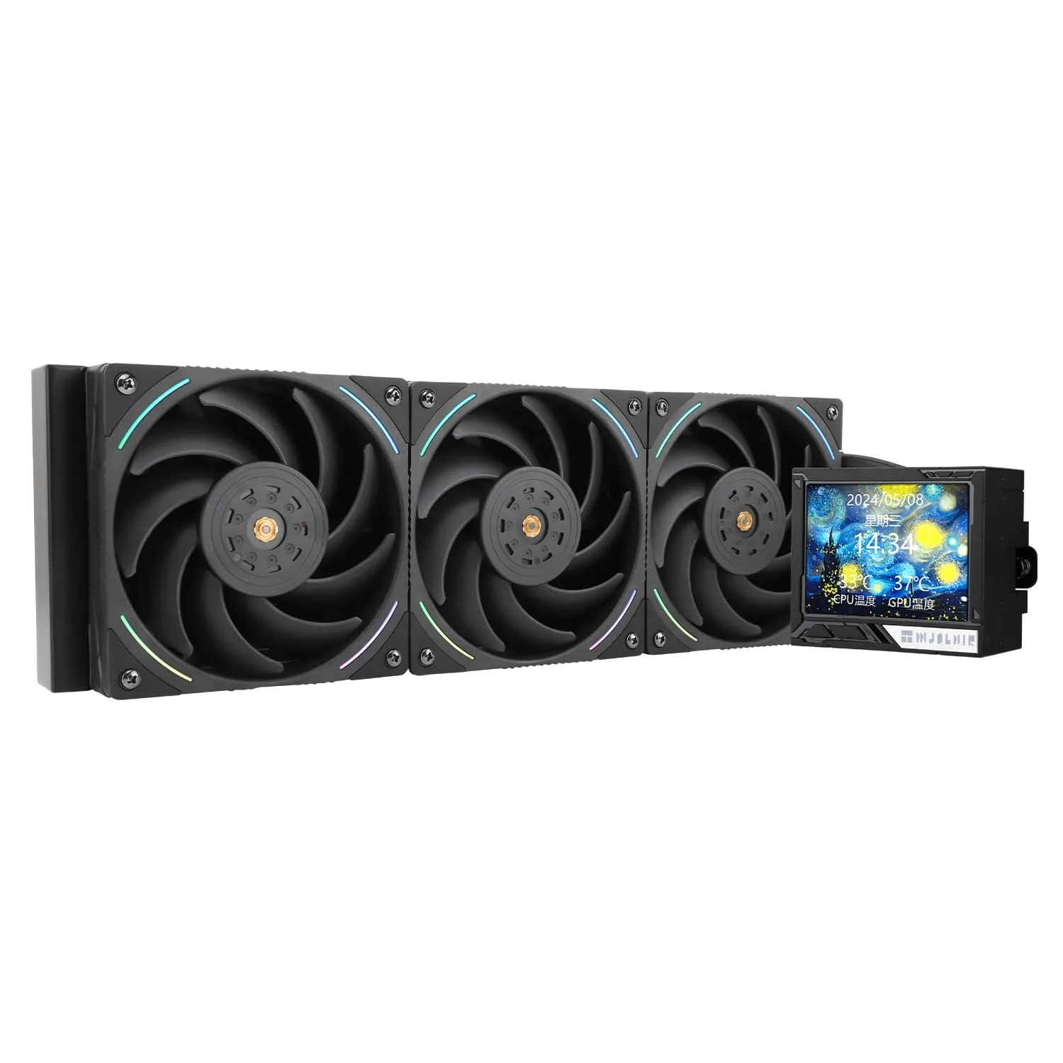 Enfriador Líquido para CPU Thermalright Mjolnir Vision 360 ARGB Black con pantalla LCD 3.5 pulgadas