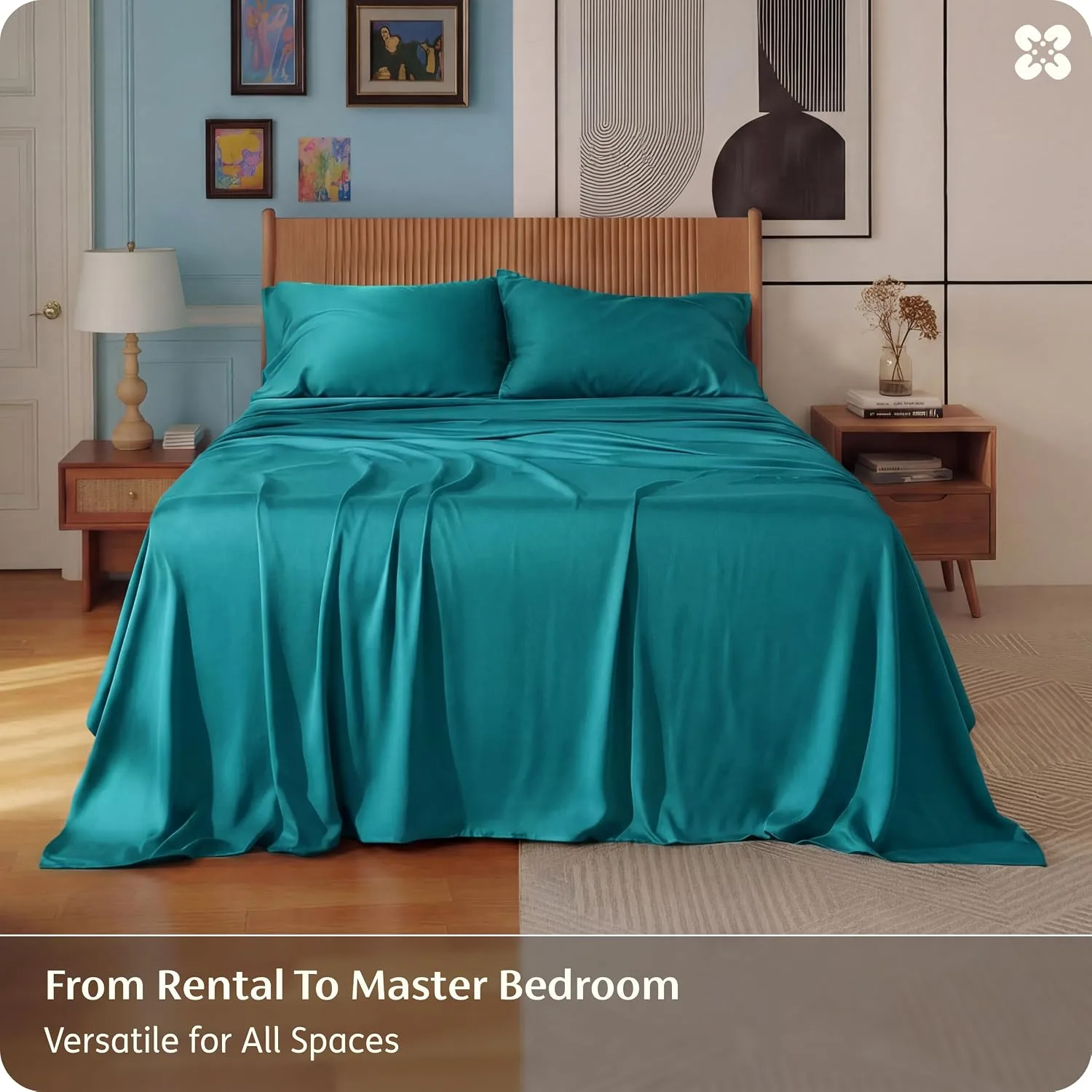 Bedsure PureWoven 100% Rayon Derived from Bamboo, King Size Sheets Set