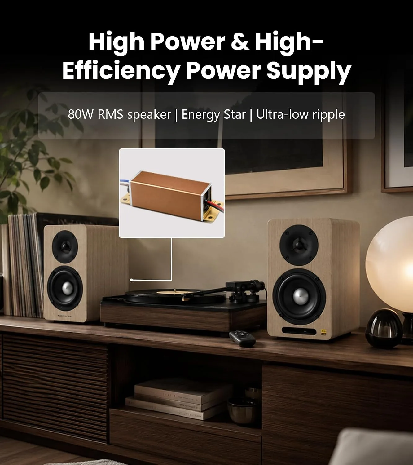 Edifier Airpulse A60 Desktop Hi-Res Bluetooth Bookshelf Speakers, Walnut