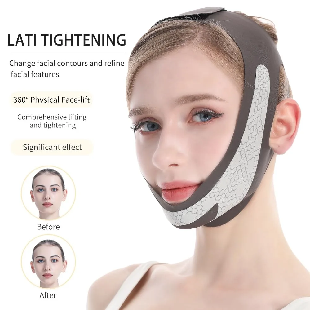 Shaper Chin Strap for Sleeping, Graphene V-Line Face Lifting Mask, Black