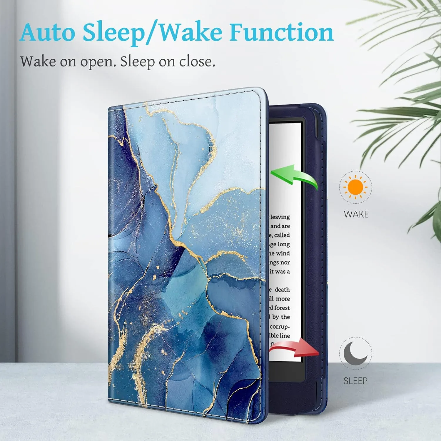 Fintie Stand Case for 6" Kindle 11th Generation 2024/2022, Ocean Marble