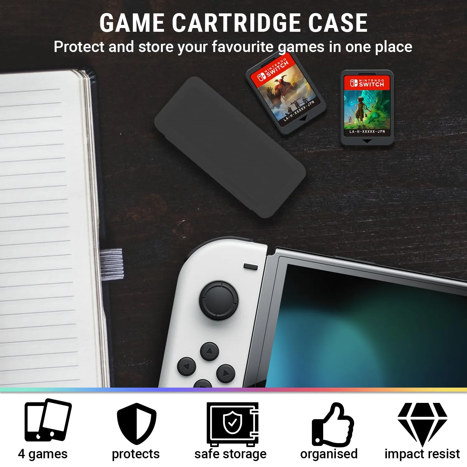 Orzly Switch 1 / Switch OLED Accessories Bundle – Case & Screen Protector for Nintendo Switch 1 (2017-2024 Console) Charge Cable, Game Holder, Comfort Grip Case, Headphones & More – Gift Box Edition