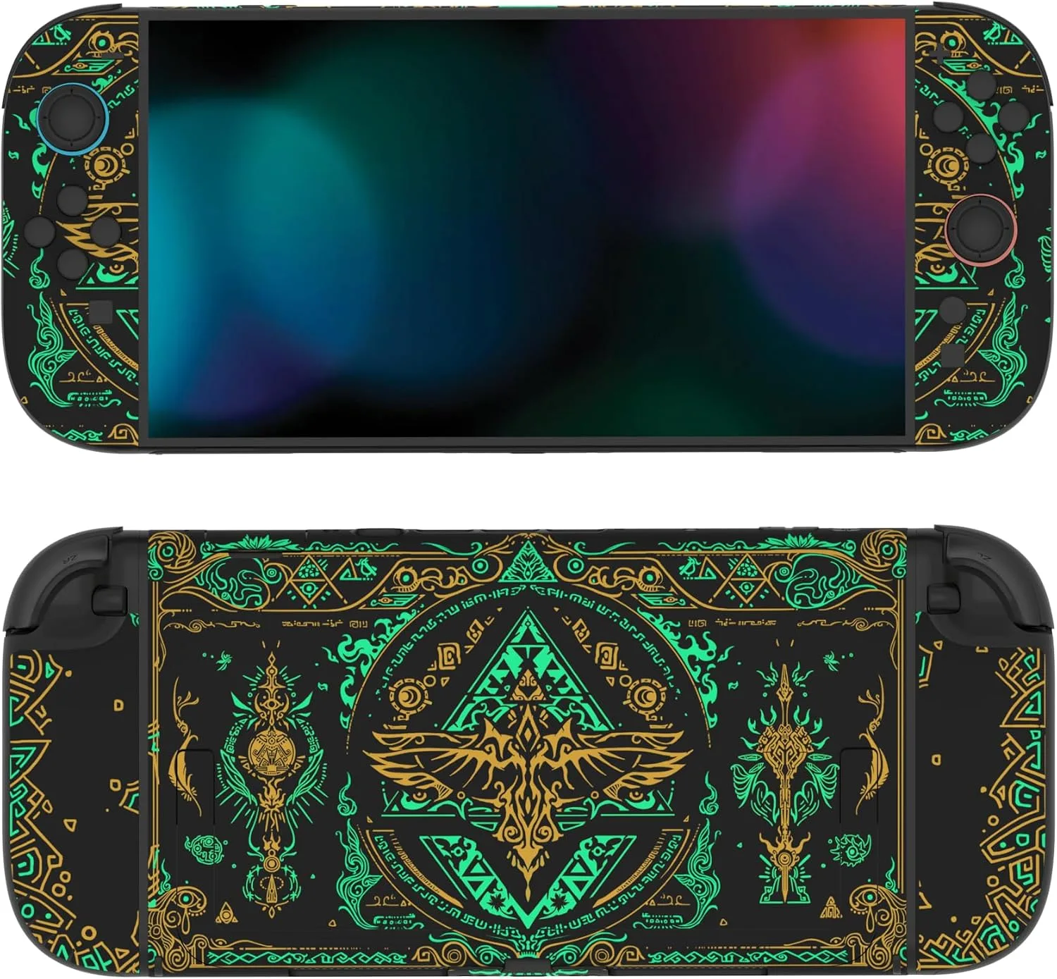 PlayVital for Nintendo Switch 2 Skin Full Set (2-Pack) - Protective Vinyl Decal Stickers for Switch 2 Console, Joycons, Handle Grips & Dock | No Residue, Anti-Scratch - Totem of Kingdom