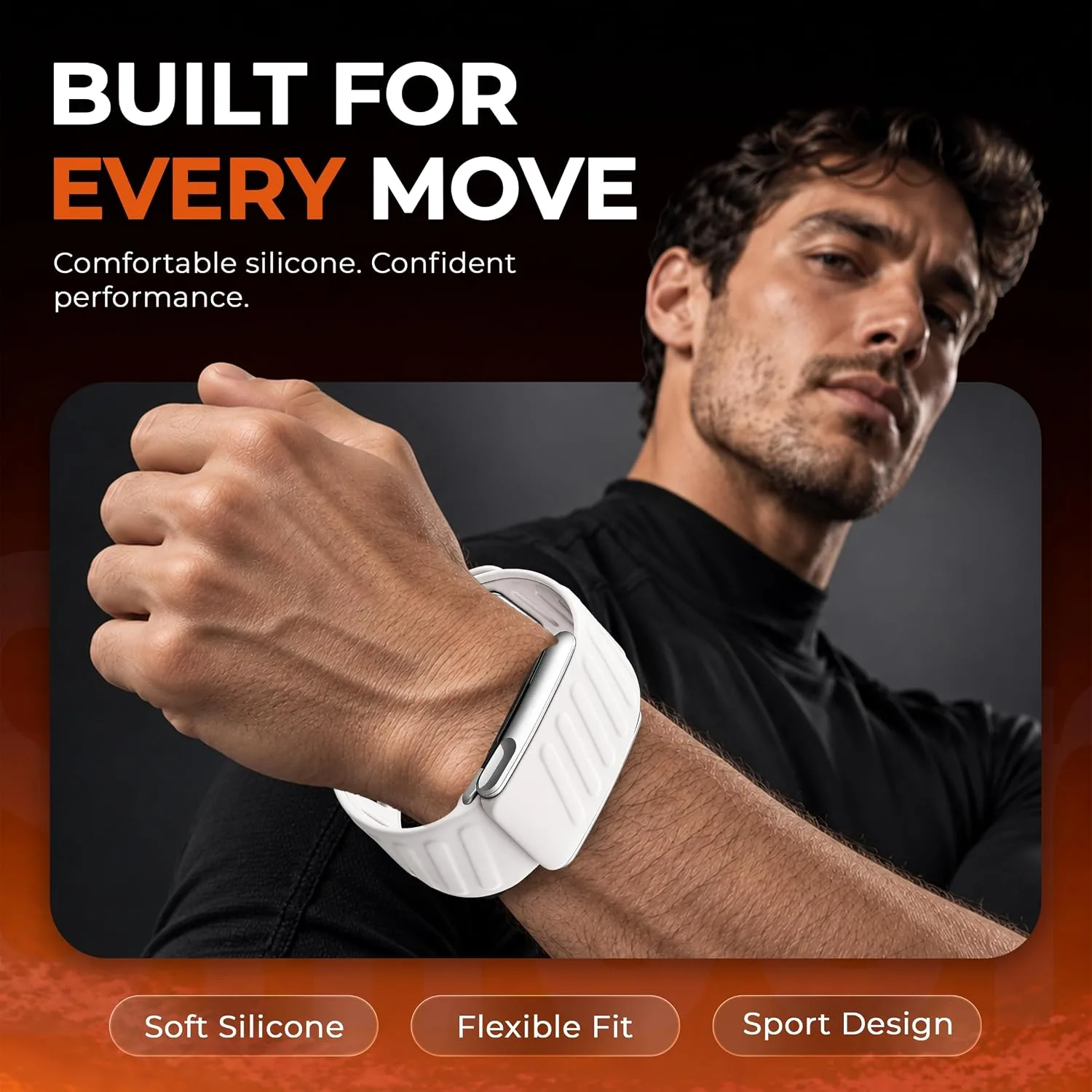 DADO Silicone Sport Replacement Band Compatible with WHOOP 5.0, One, Peak, and Life Fitness Tracker – Breathable, Durable & Comfortable | Not for Whoop Gen 4