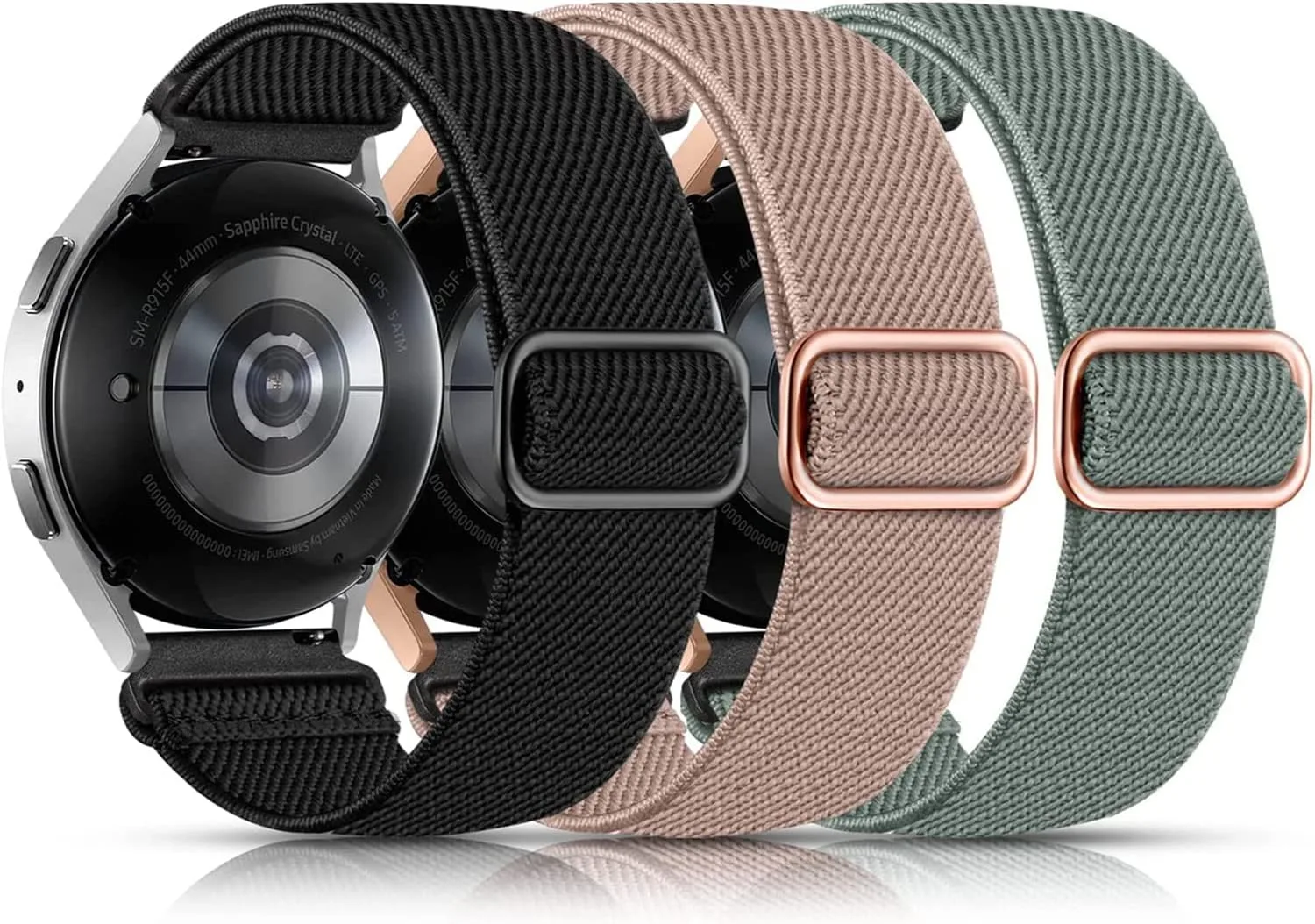 Lerobo Elastic Bands Compatible with Samsung Galaxy Watch 7/6/5/4 40mm 44mm/for Galaxy Watch FE/for Galaxy Watch 6 4 Classic/Watch 5 Pro 45mmActive 2 Band,20mm Adjustable Nylon Breathable Sport Band