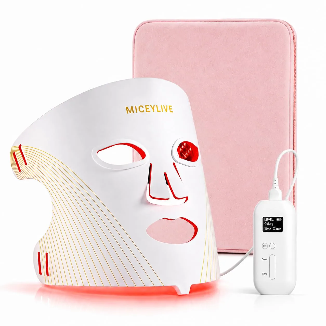 Red Light Therapy for Face Mask, Blue Light Therapy for Acne, Gifts for Women, Wrinkle LED Face Mask, 432 LED with Full Face Coverage & 3 Light Modes, Travel Bag for Home Use & Travel