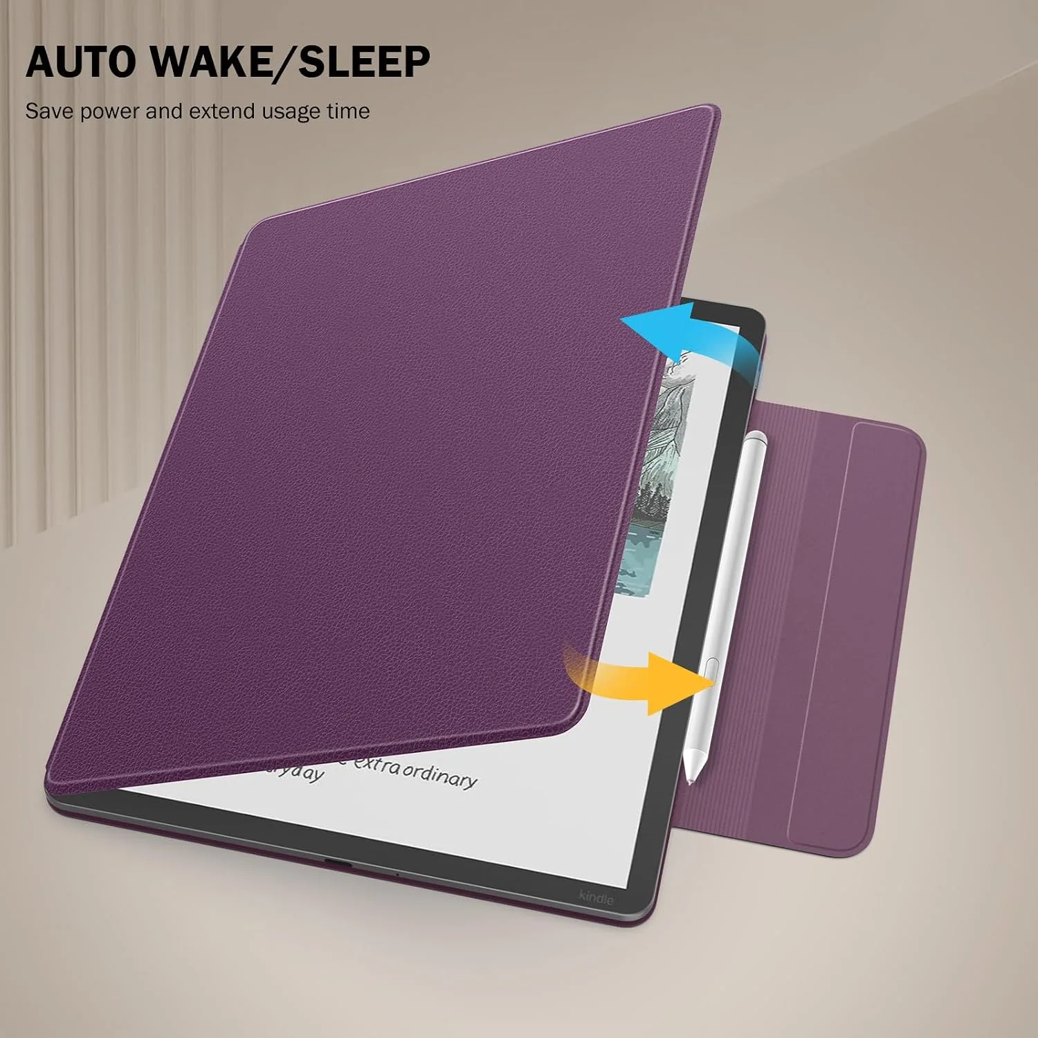 MoKo Magnetic Case for 11" Kindle Scribe 3rd & Colorsoft 1st,Deep Purple
