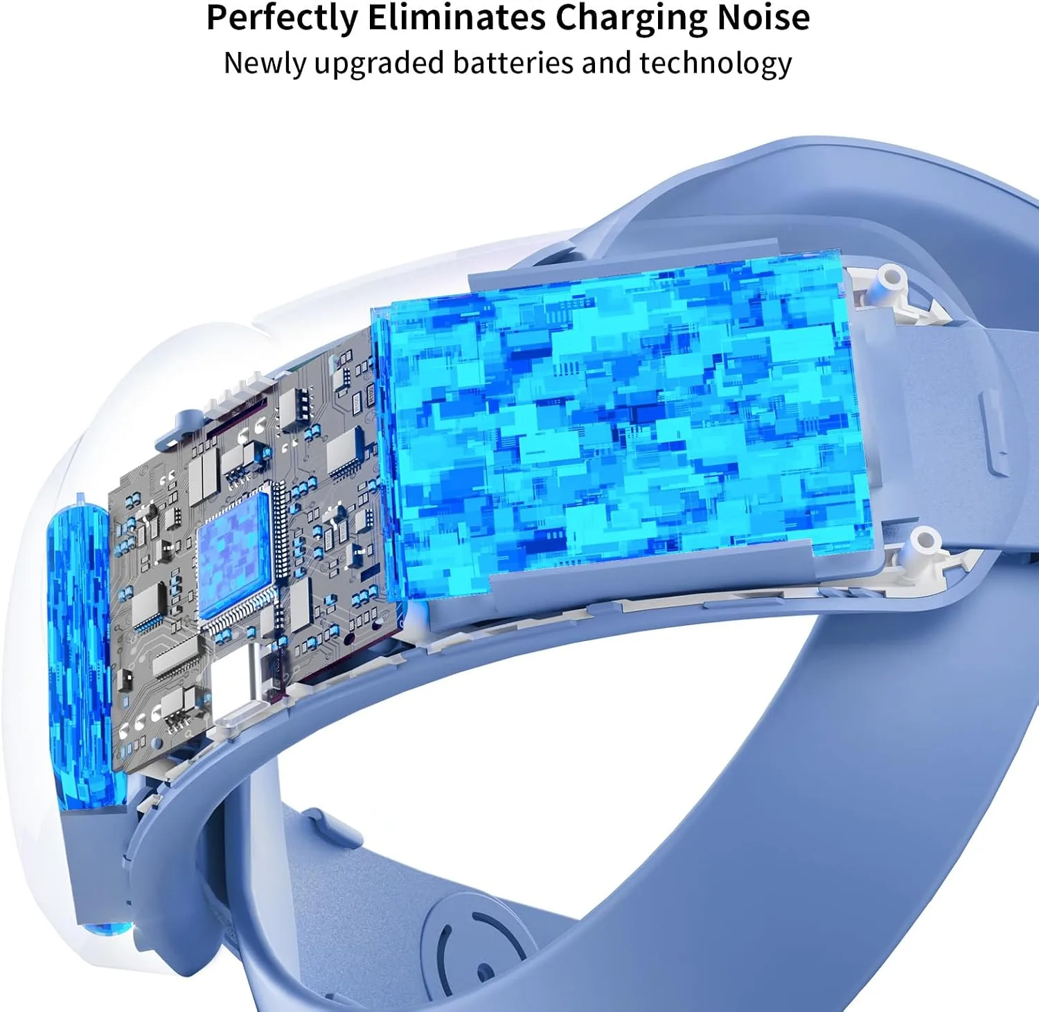 ANNAPRO Battery Head Strap for Meta Quest 3/Meta Quest 3S, Elite Strap with 6500mAh Battery Fast Charging Compatible with Oculus/Meta Quest 3S/3 Accessories, Enhance Comfort Extend Playtime, Blue