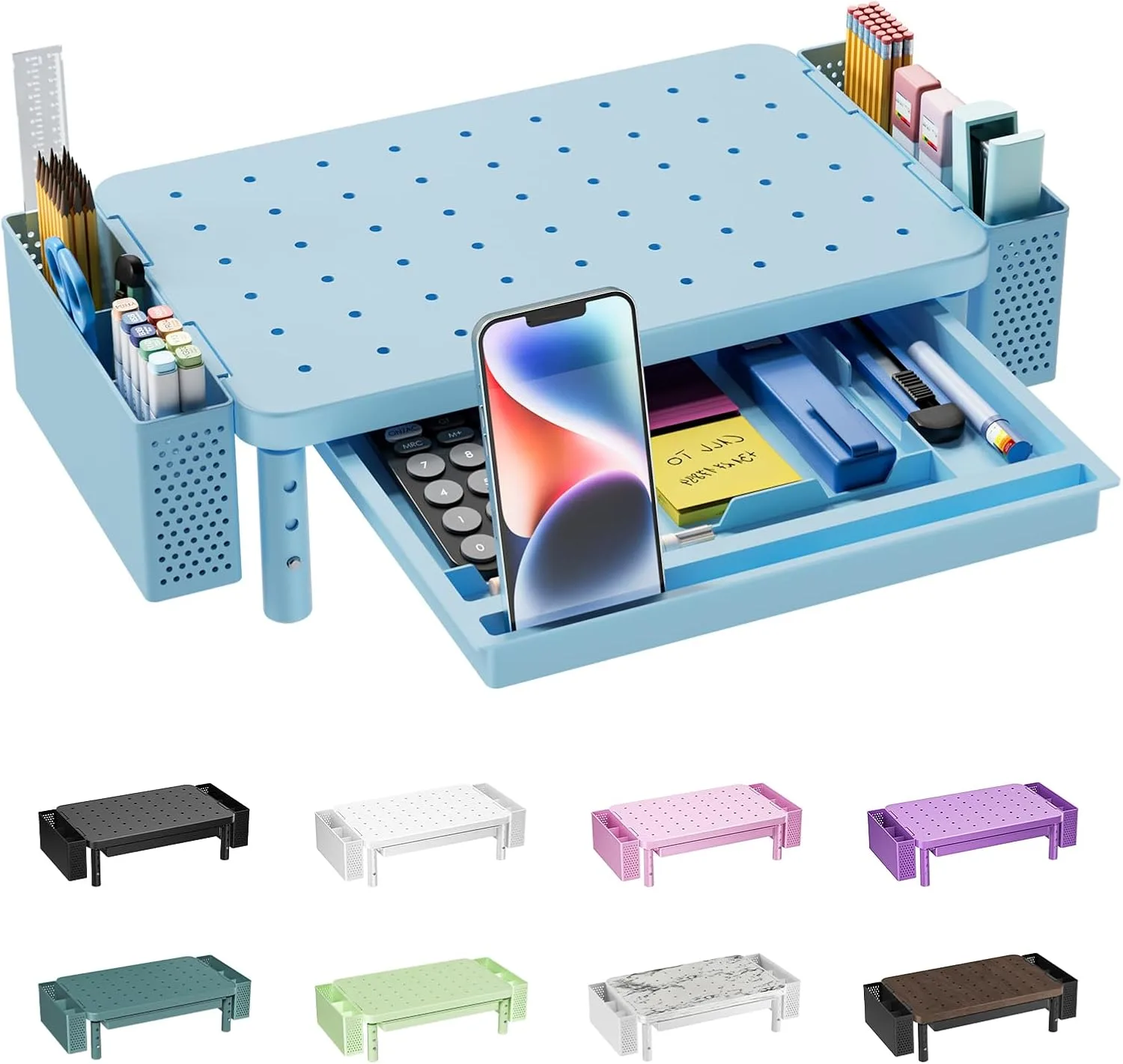 WALI Computer Monitor Stand with Storage and Pen Holder