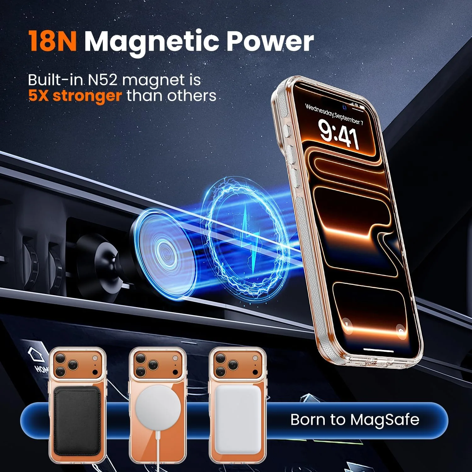 toushion 3 in 1 for iPhone 17 Pro Max Case Clear Bumper
