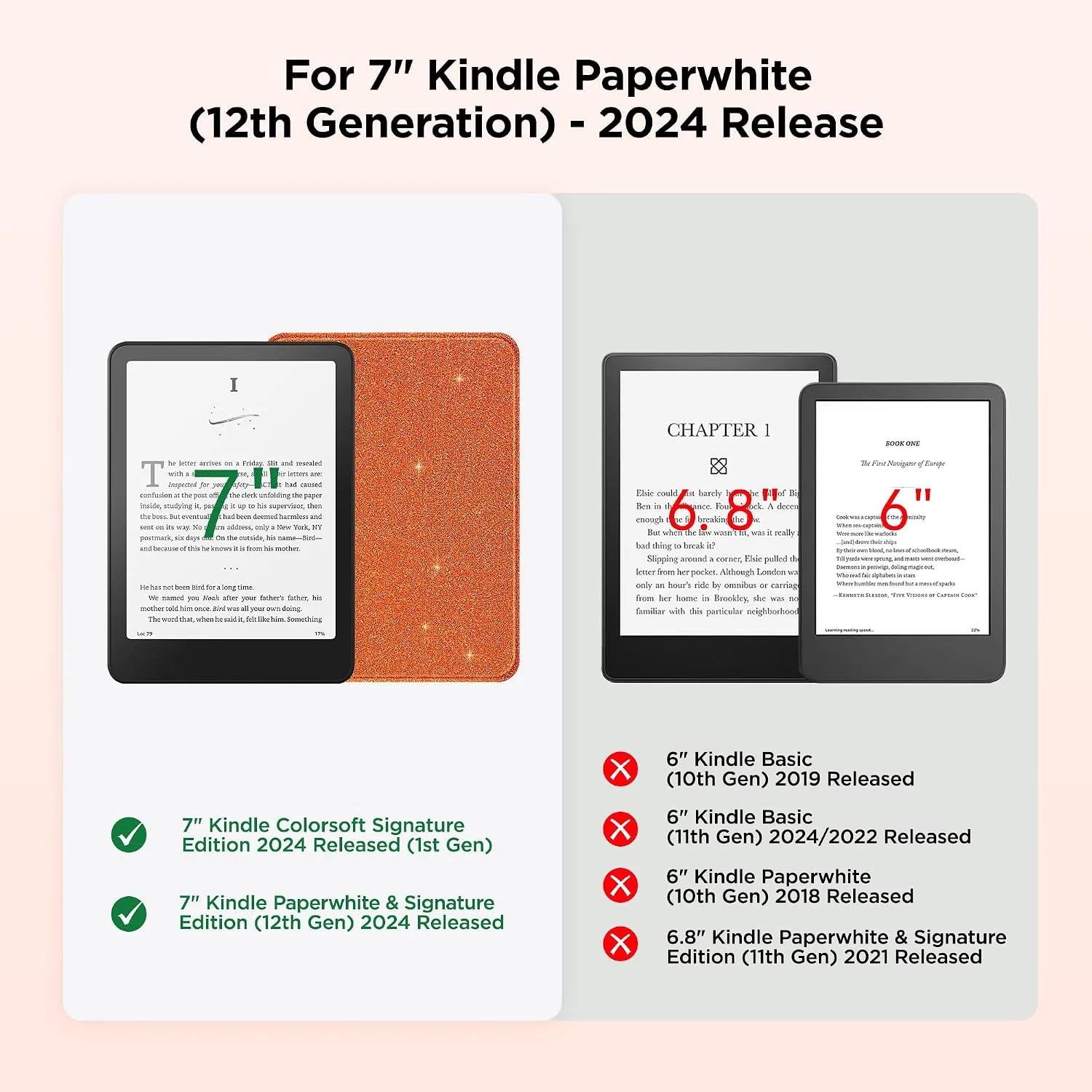 SESENSE Magnetic Case for 7'' Kindle Paperwhite 12th Gen 2024 & Colorsoft