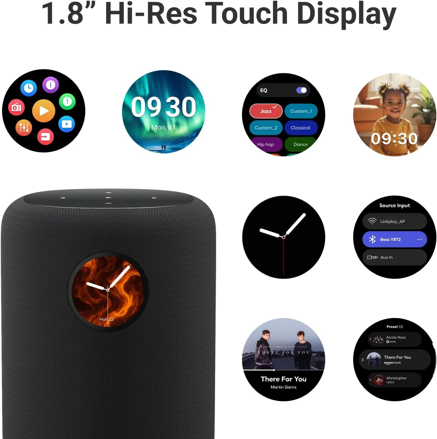 WiiM Sound Smart Speaker with Hi-Res Audio, WiFi and Touchscreen, Black