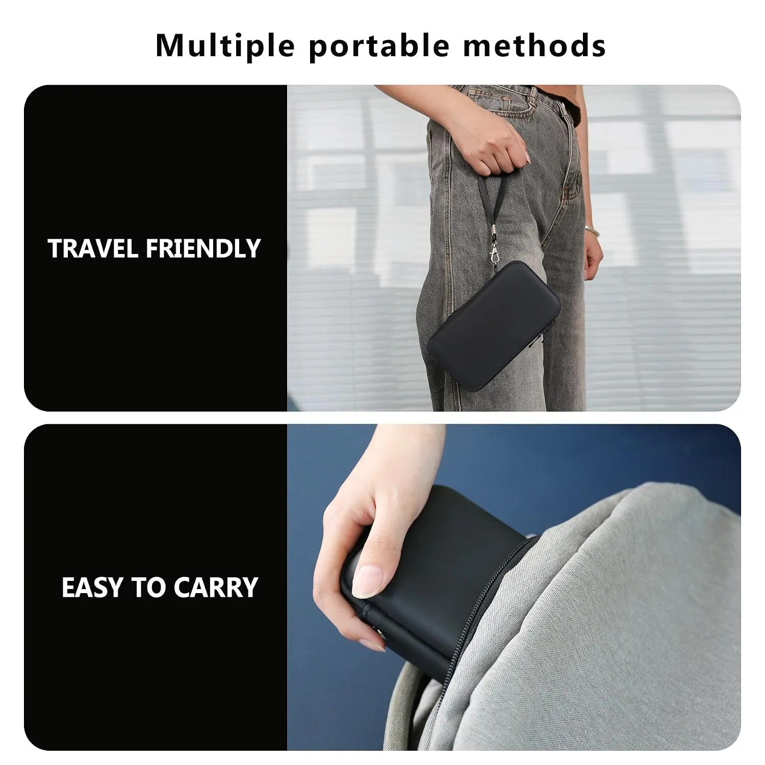 Supmay Hard Carrying Case Compatible with Nintendo DS Lite NDSL, Gameboy Advance Games Storage Holder Travel Bag with Mesh Pocket for USB Charging Cable, Stylus, Earphones, Game Cartridge, Black