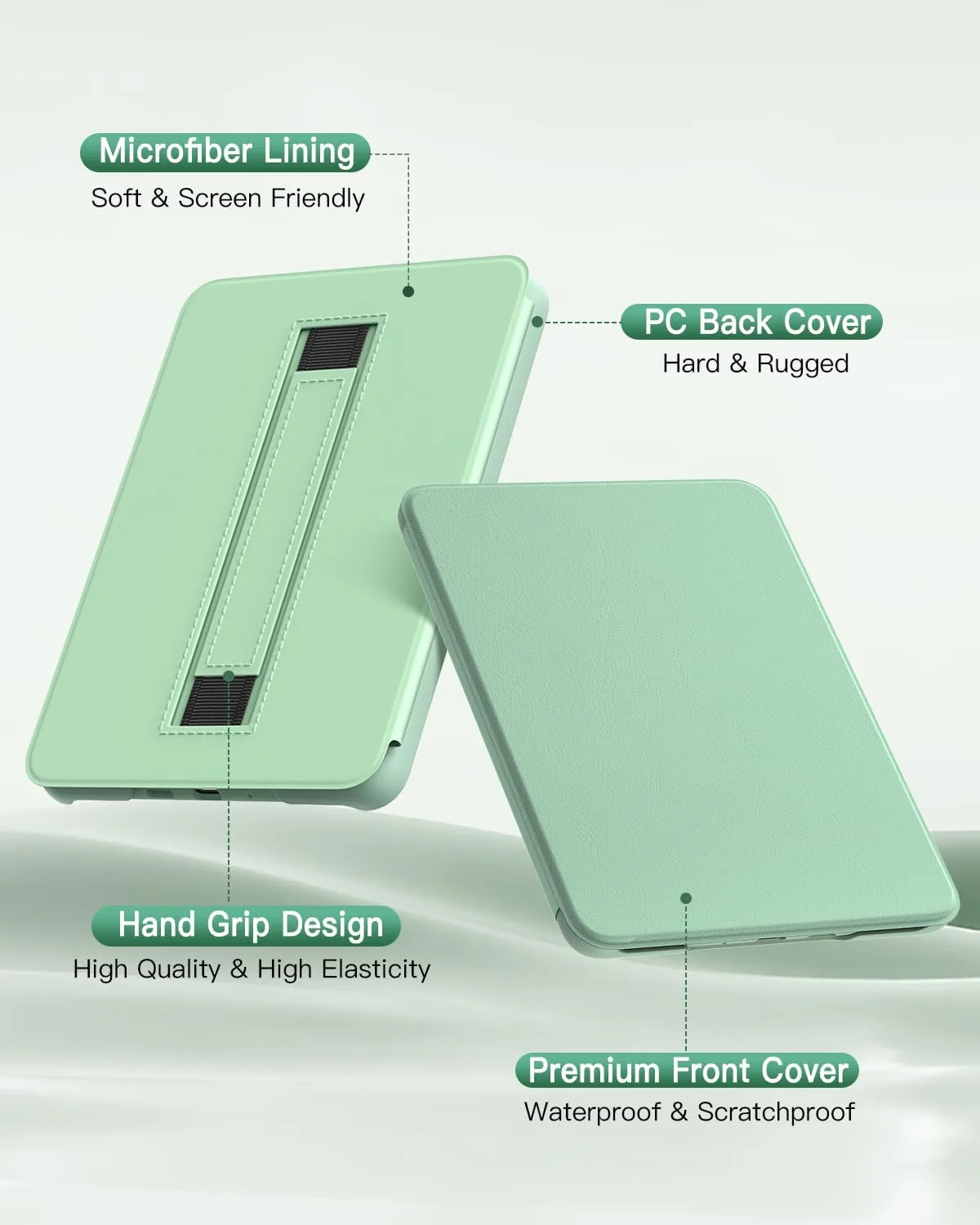 MoKo Case for 6" Kindle (11th Generation-2024/2022 Release), Agave Green