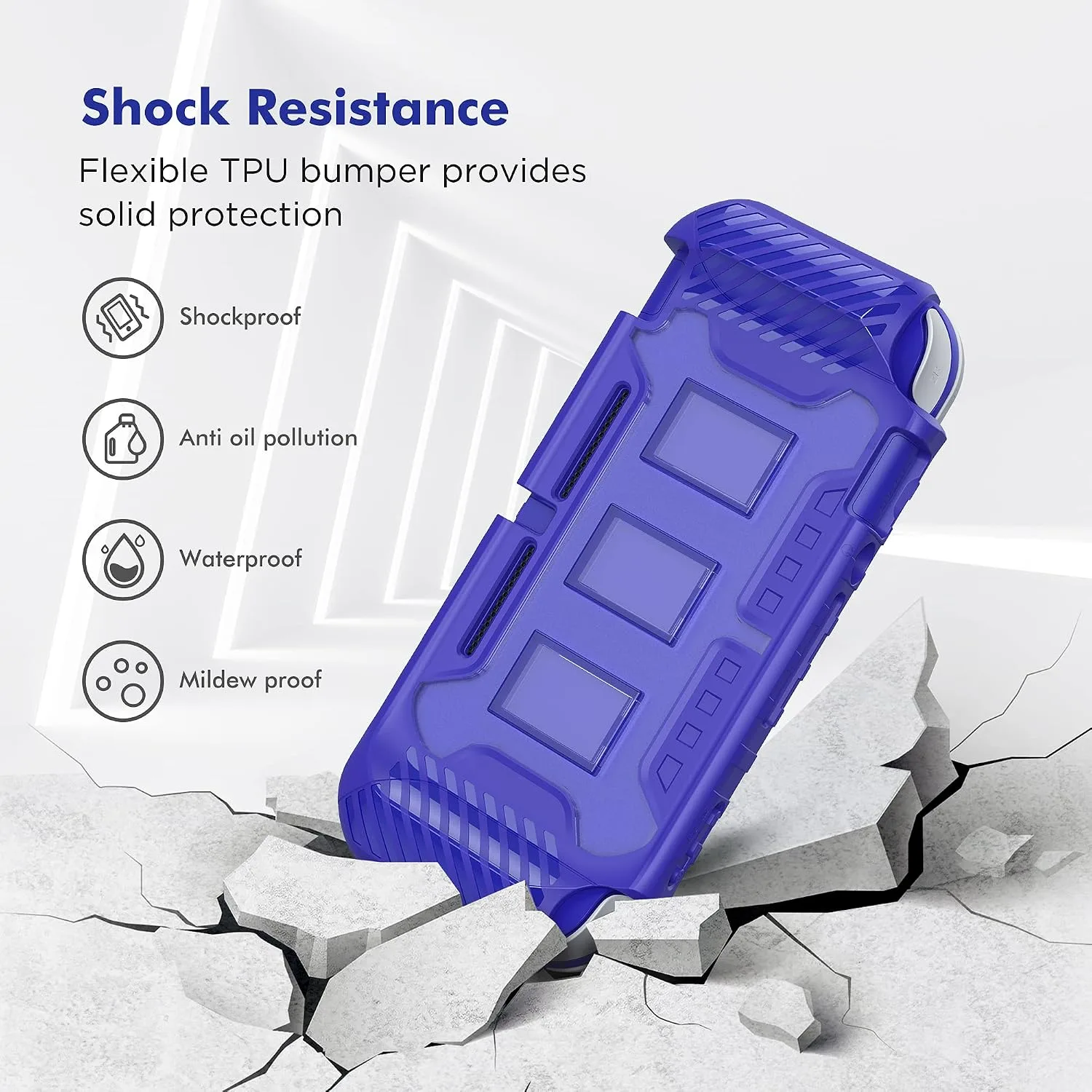 KIWIHOME Protective Case for Switch Lite 2019, with Thumb Grip Caps