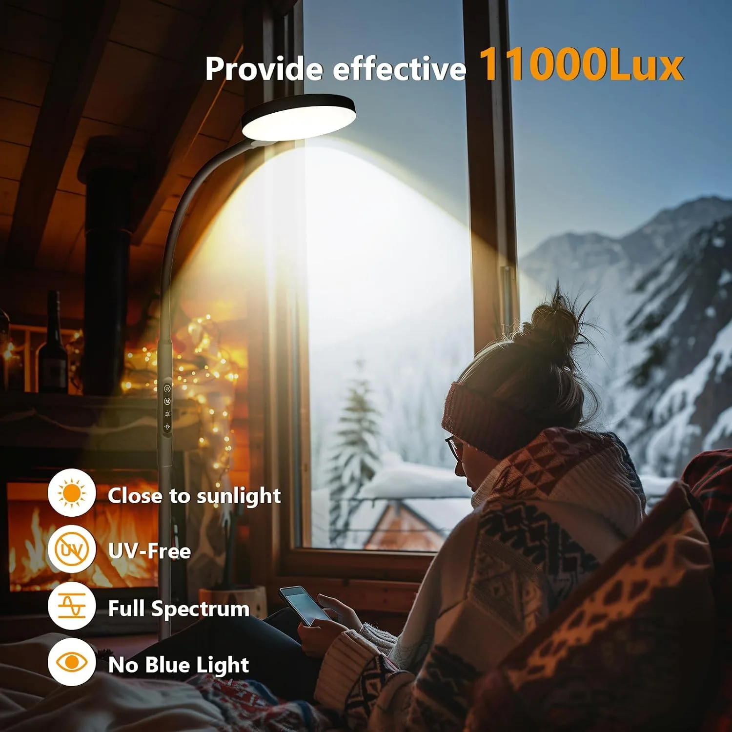 Light Therapy Lamp, 3 in 1 Therapy Floor Lighting, 11000 Lux