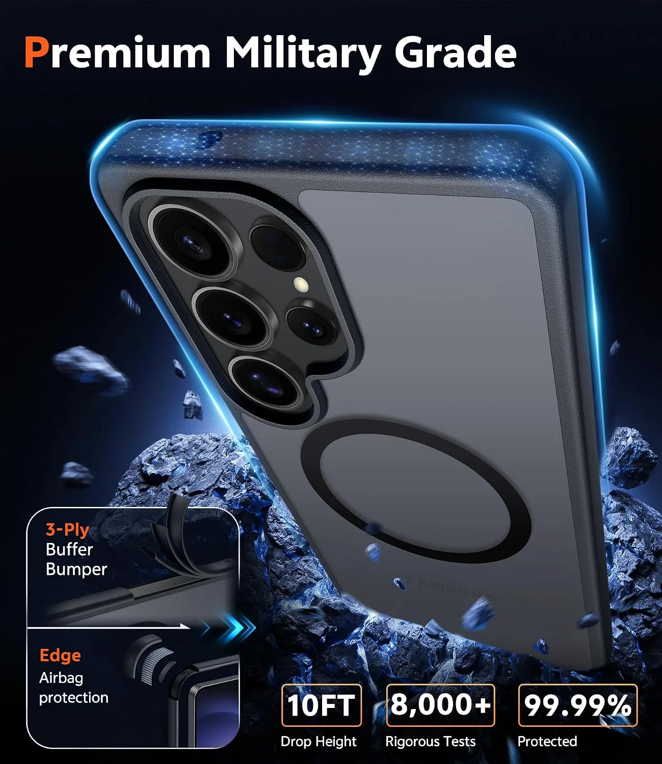 FNTCASE for Samsung Galaxy S23-Ultra Case Matte Compatible with Magsafe