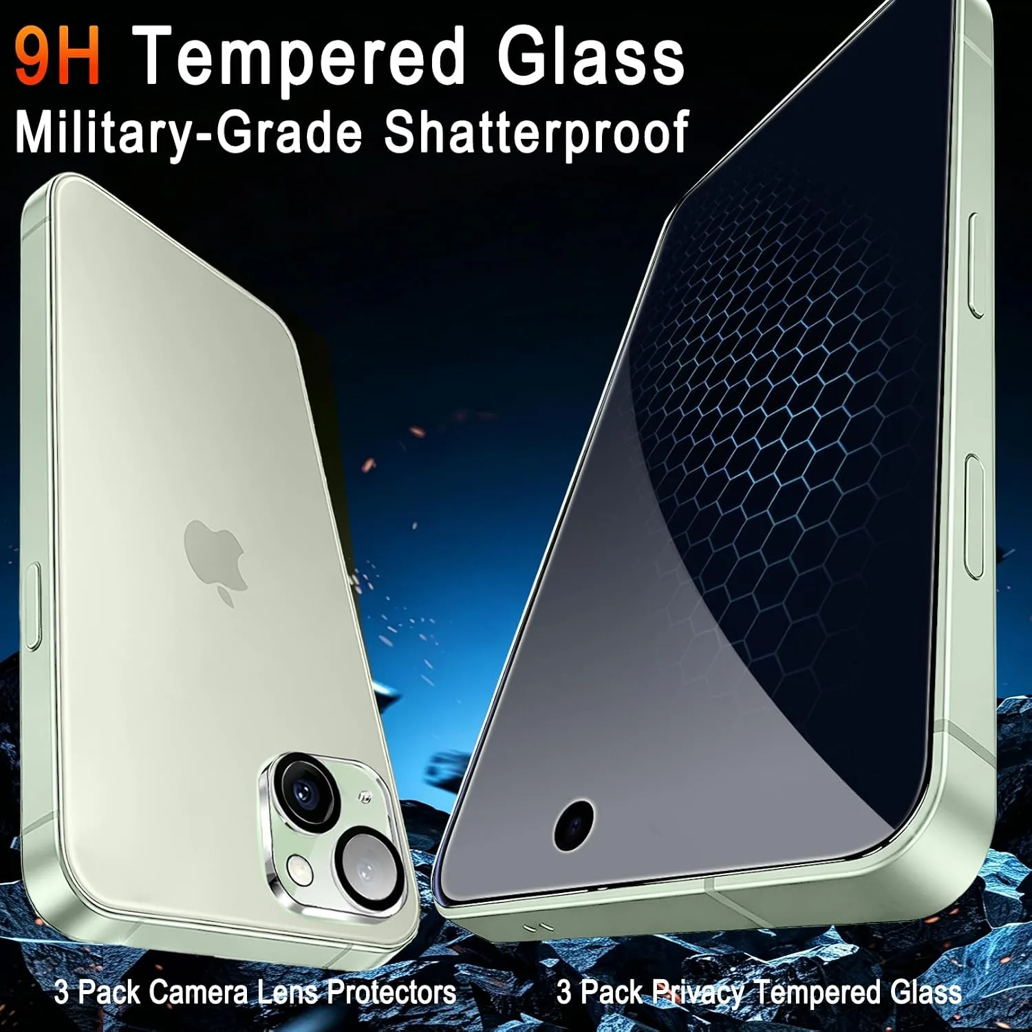 TZGZT Privacy Screen Protector for iPhone 15, Tempered Glass, Case Friendly