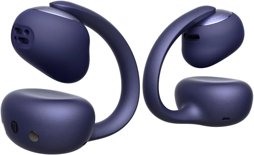 Baseus Bowie MC2 Open Ear Clip On Earbuds, CloudComfort 2.0 Wrap-Around Design, LDAC Hi-Res Audio, Bluetooth 6.0, 55H Playtime, 4-Mic AI Clear Call, IP67 Waterproof for Running Gym Workouts