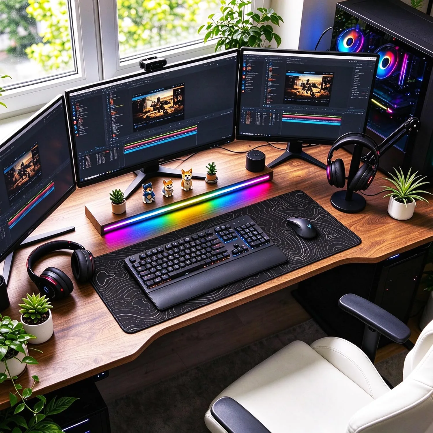 Large Gaming Mouse Pad, Waterproof Extra Large Mousepad with Stitched Edges