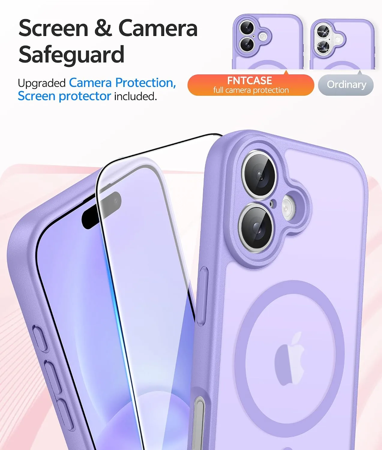 FNTCASE for iPhone 16 Case, Fit for Magsafe, Light Purple