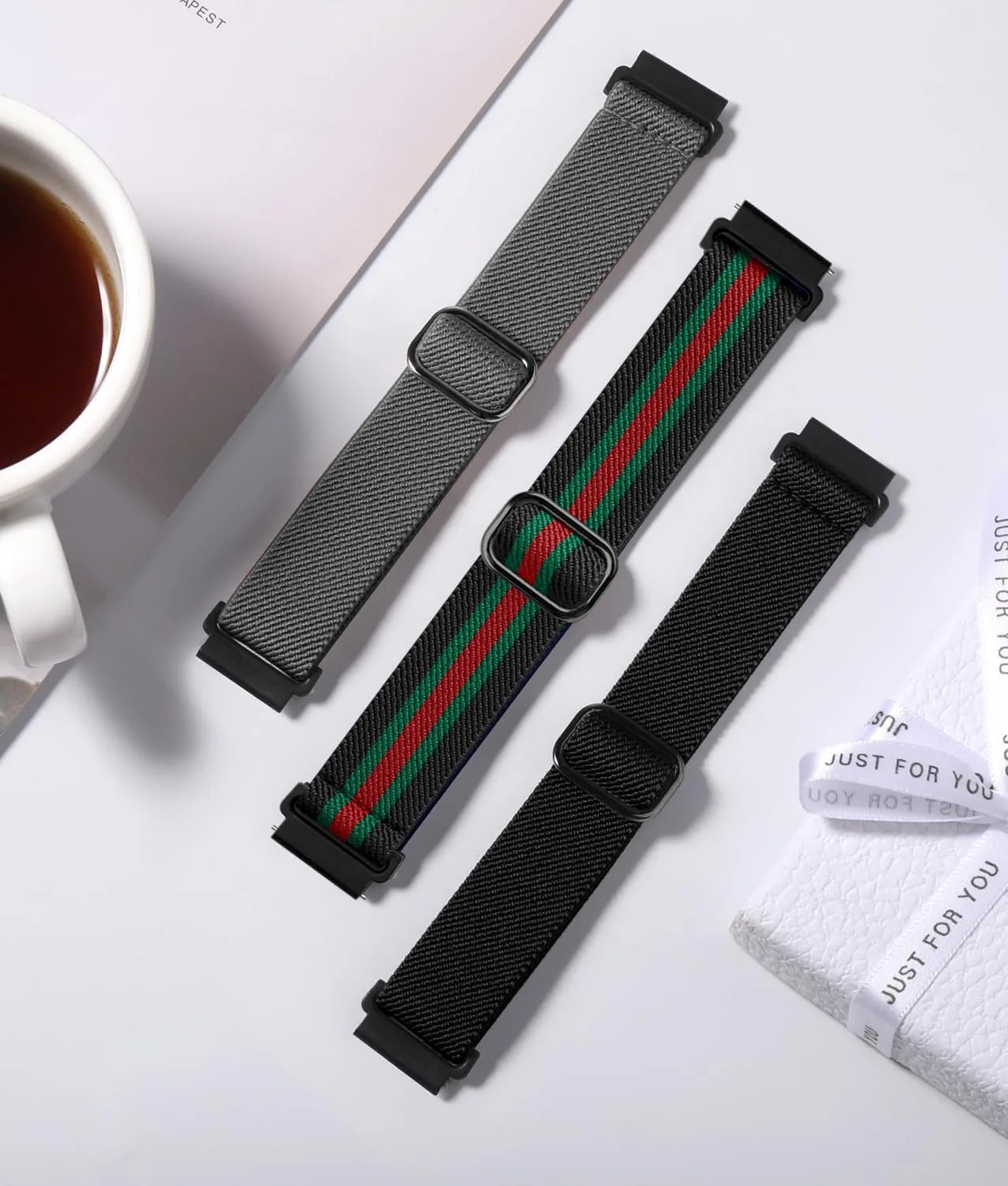 Lerobo Elastic Bands Compatible with Samsung Galaxy Watch 7 6 5 4 40mm 44mm/for Galaxy Watch 6 Classic Band 43mm 47mm/Watch 4 Classic Band 42mm 46mm/5 Pro/Active 2,3 Pack Adjustable Nylon Sport Band