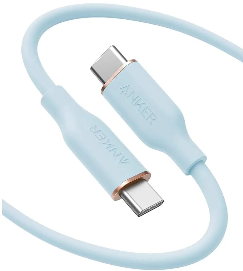 Anker USB C Cable, 240W Type C Fast Charging Cord (1-Pack, 6 ft, Blue)