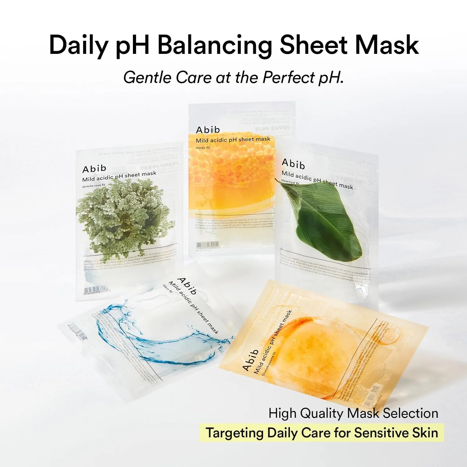 Abib Mild Acidic pH Sheet Mask Aqua Fit 10 Sheets I Intense Hydrating and Moisturizing Care for Dry and Dehydrated Skin