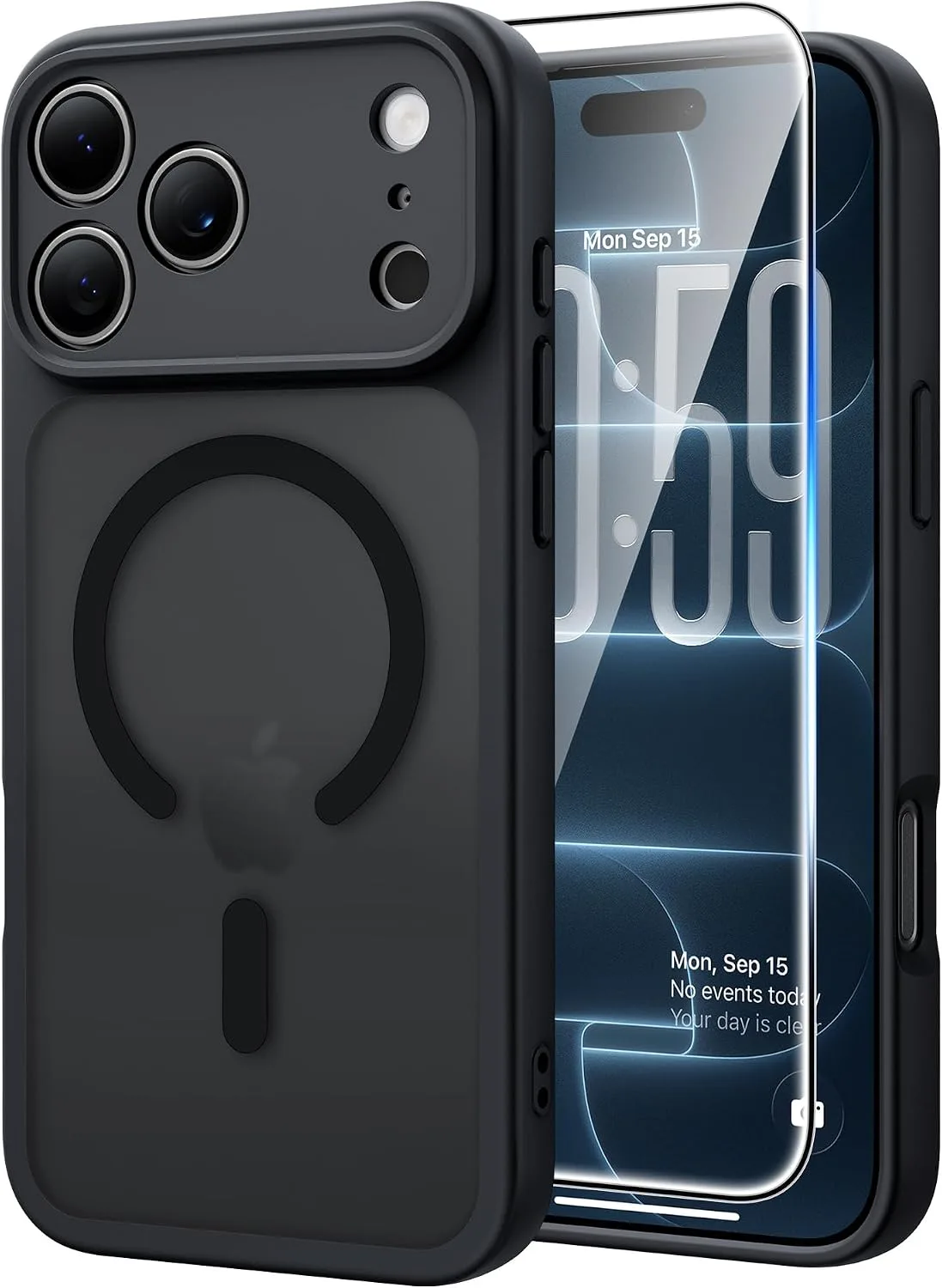 FNTCASE for iPhone 18 Pro Max / 17 Pro Max Case Fit for MagSafe Black