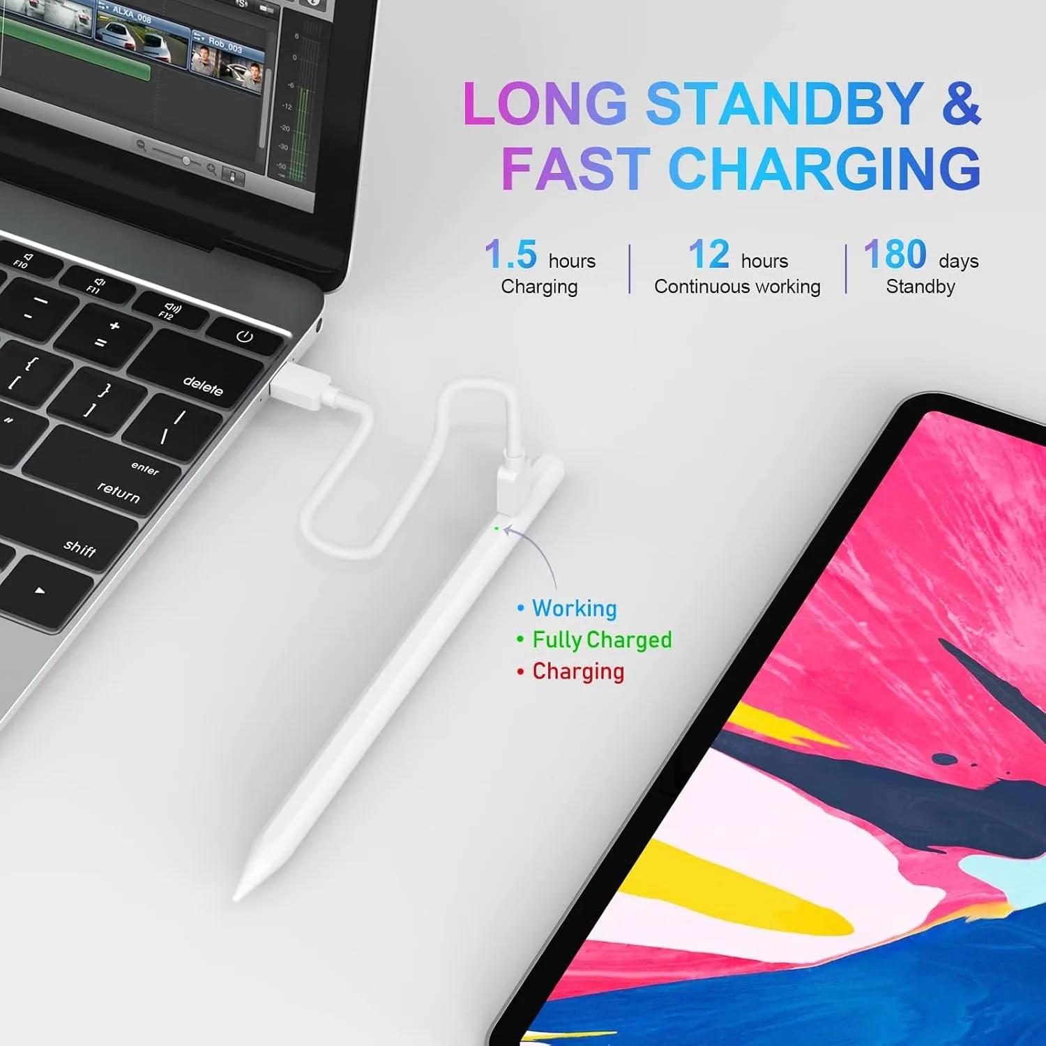 COO Stylus Pen for iPad Pro Air Mini 2018-2026, Palm Rejection Fast Charge