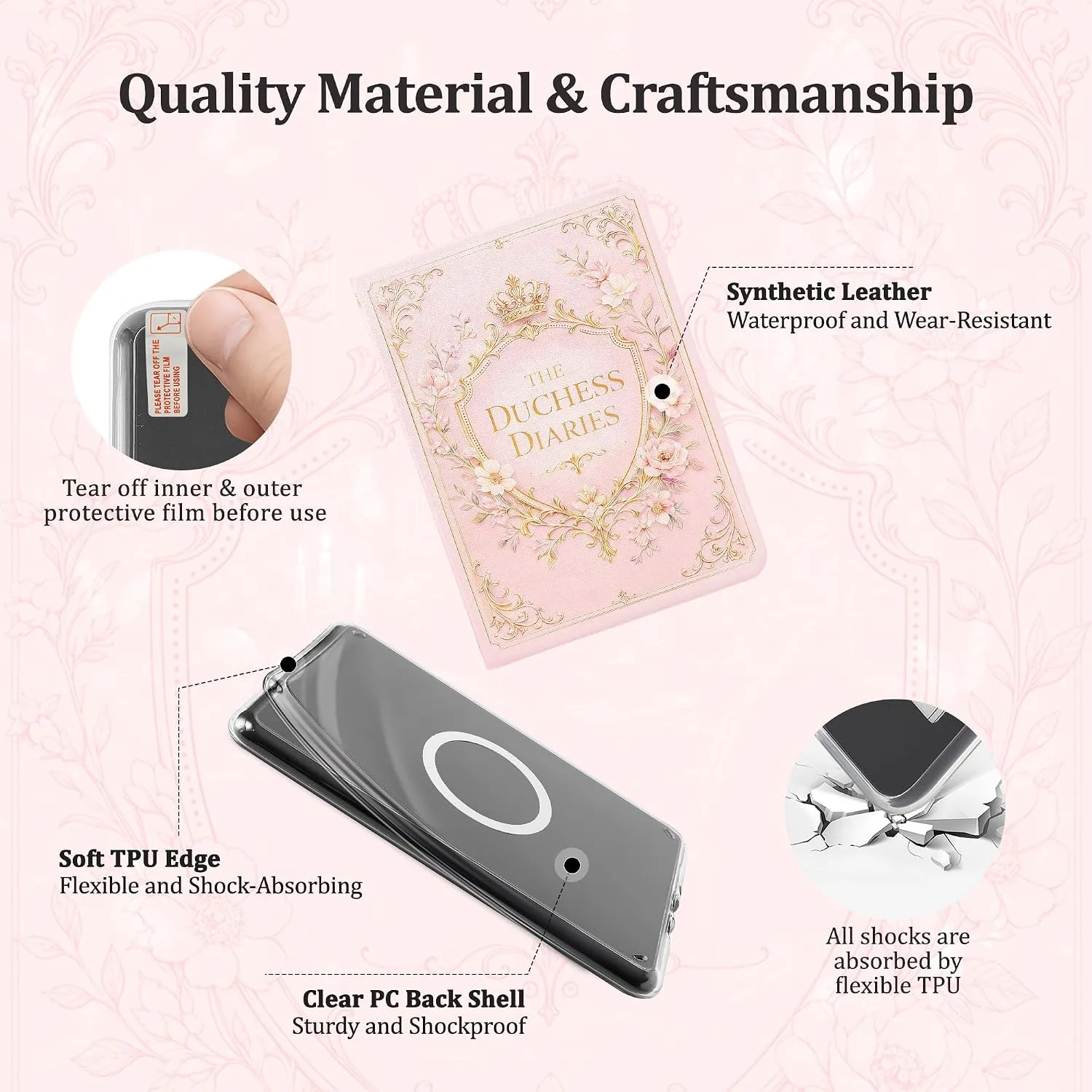 Magnetic Book Cover Case for 7'' Kindle Paperwhite & Colorsoft