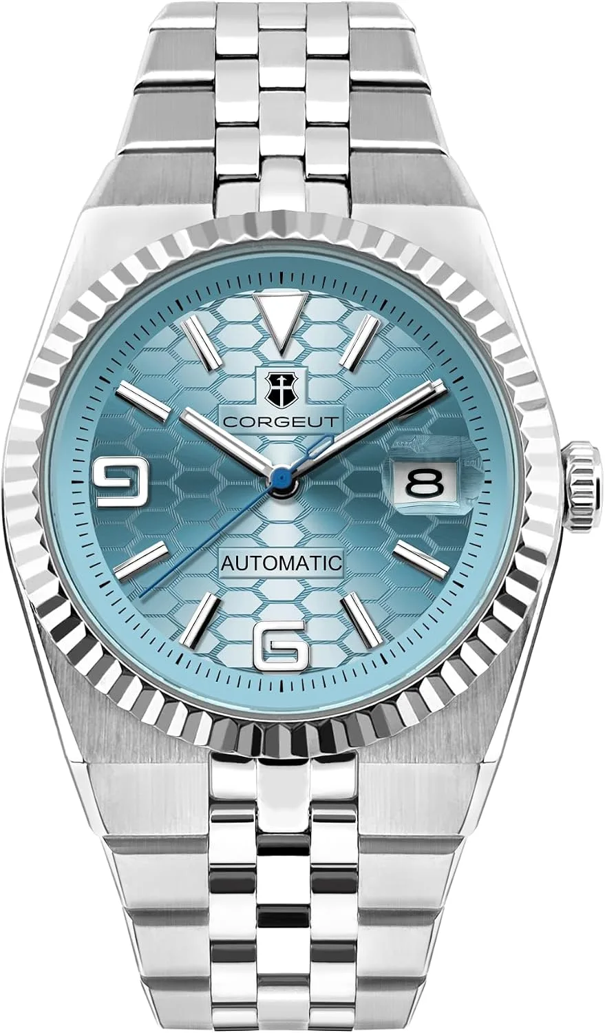 Corgeut Automatic Diver Watch for Men - 40mm Sapphire Crystal, 100M Water Resistant, Luminous Honeycomb Dial, Japanese Mechanical Movement, Stainless Steel