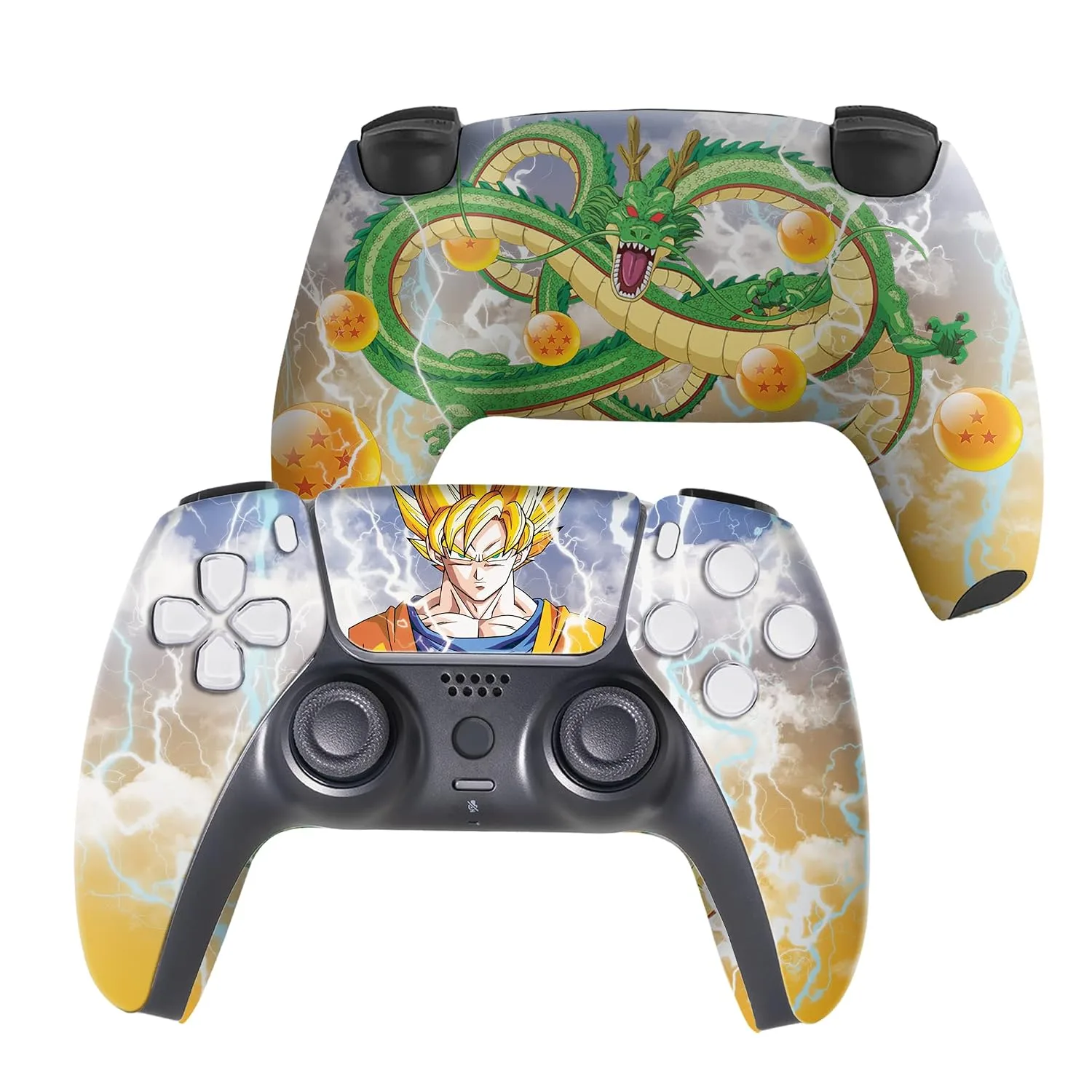 D. B. Z. Go-Ku Custom PS-5 Controller Wireless compatible with Play-Station 5 Console by BCB Controllers | Proudly Customized in USA with Permanent HYDRO-DIP Printing (NOT JUST A SKIN) (MODDED)