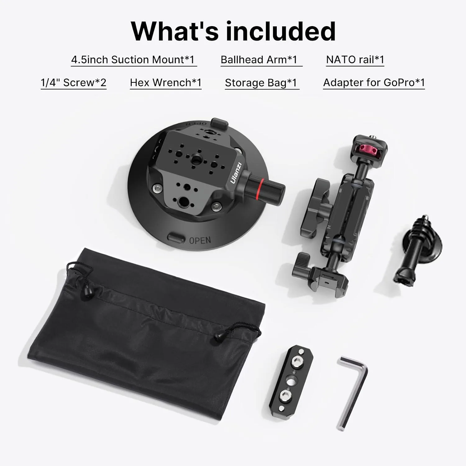 ULANZI SC-02 Suction Mount 4.5'', Magic Arm Bracket for DSLR Cameras Video