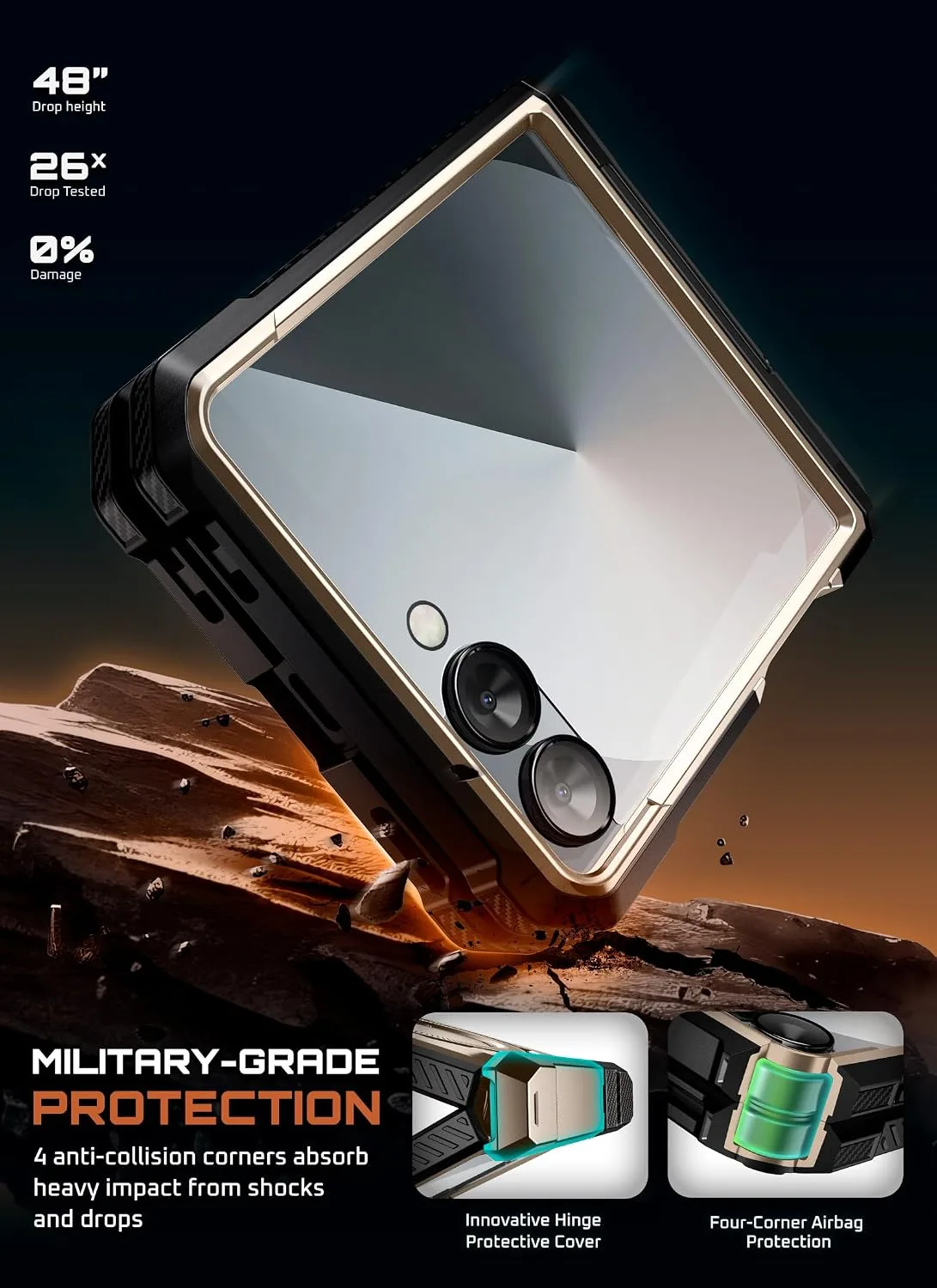 SUPCASE for Samsung Galaxy Z Flip 7 Case, Compatible with MagSafe, Desert