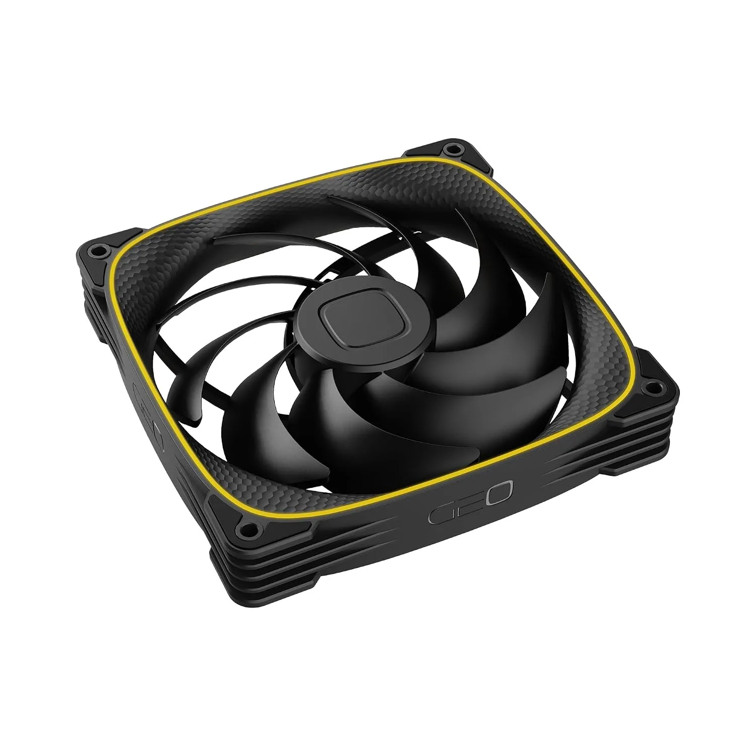 Geometric Future Squama 2503 RGB PWM Fan - 140mm - 3 Pack – Performance & Silent Balance - Dual Lighting Loop - 5V 3pin addressable RGB - 4pin PWM - Black (GEO-S2503B-14T)