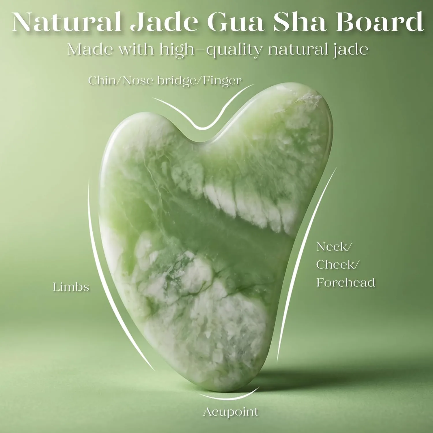 BAIMEI IcyMe Jade Roller & Gua Sha Facial Tool Set for Face Depuffing
