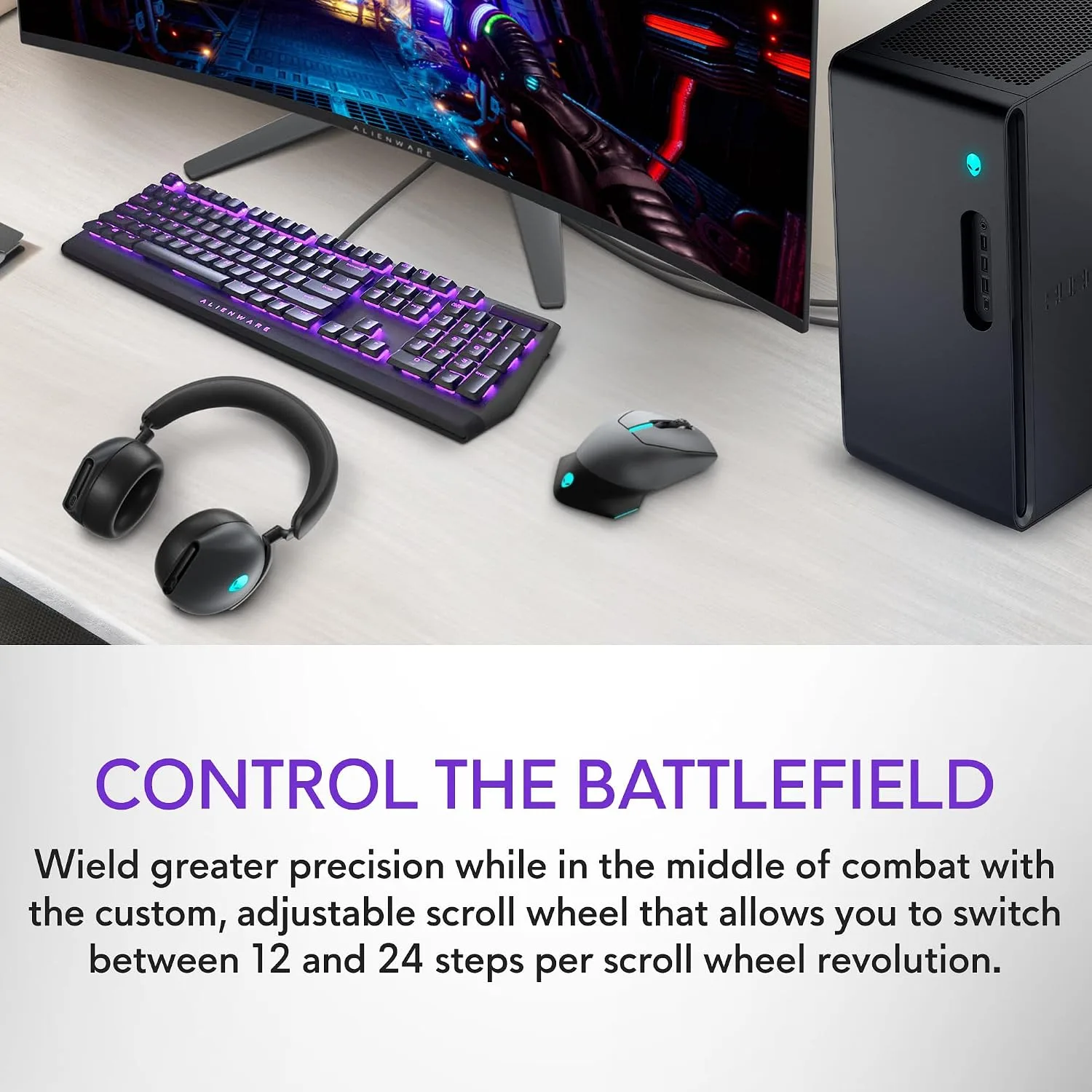 Alienware Wireless Gaming Mouse AW610M, 16000 DPI, 400 IPS, 7 Buttons