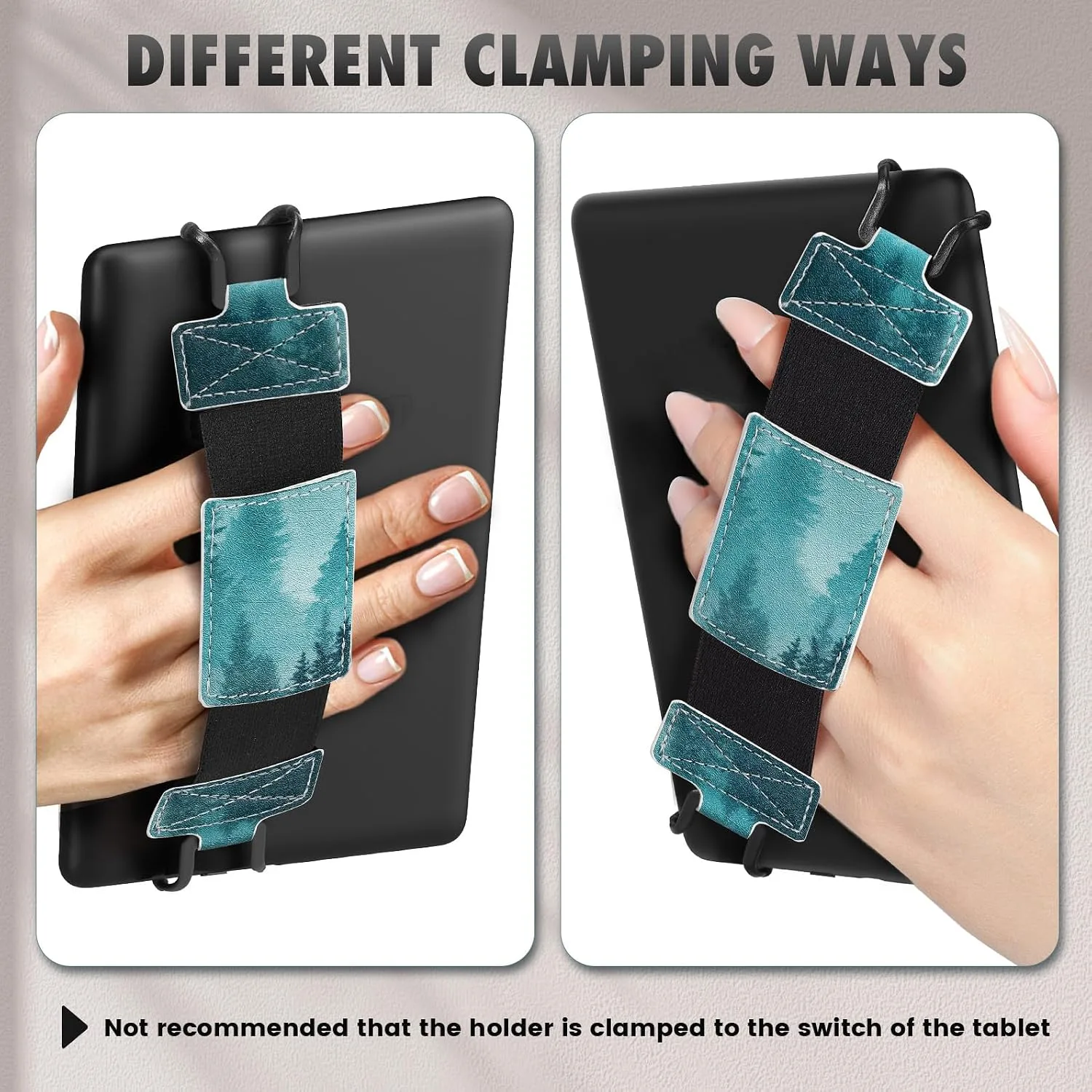 MoKo Soft Hand Strap for 6-8" Kindle eReaders Fire Tablet, Green Forest